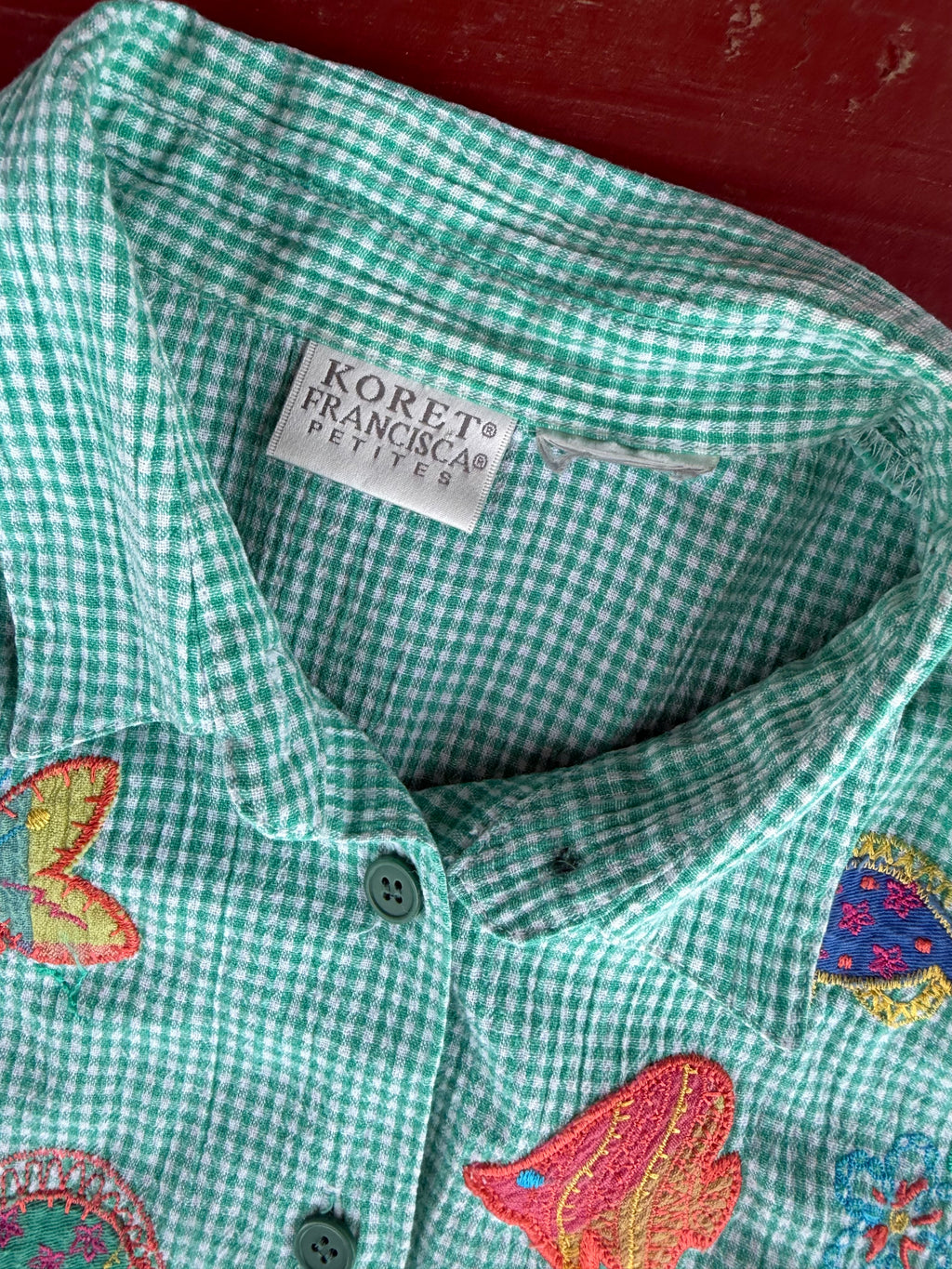 Vintage Teal Fish Blouse