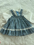 Vintage Blue Floral and Eyelet Dress
