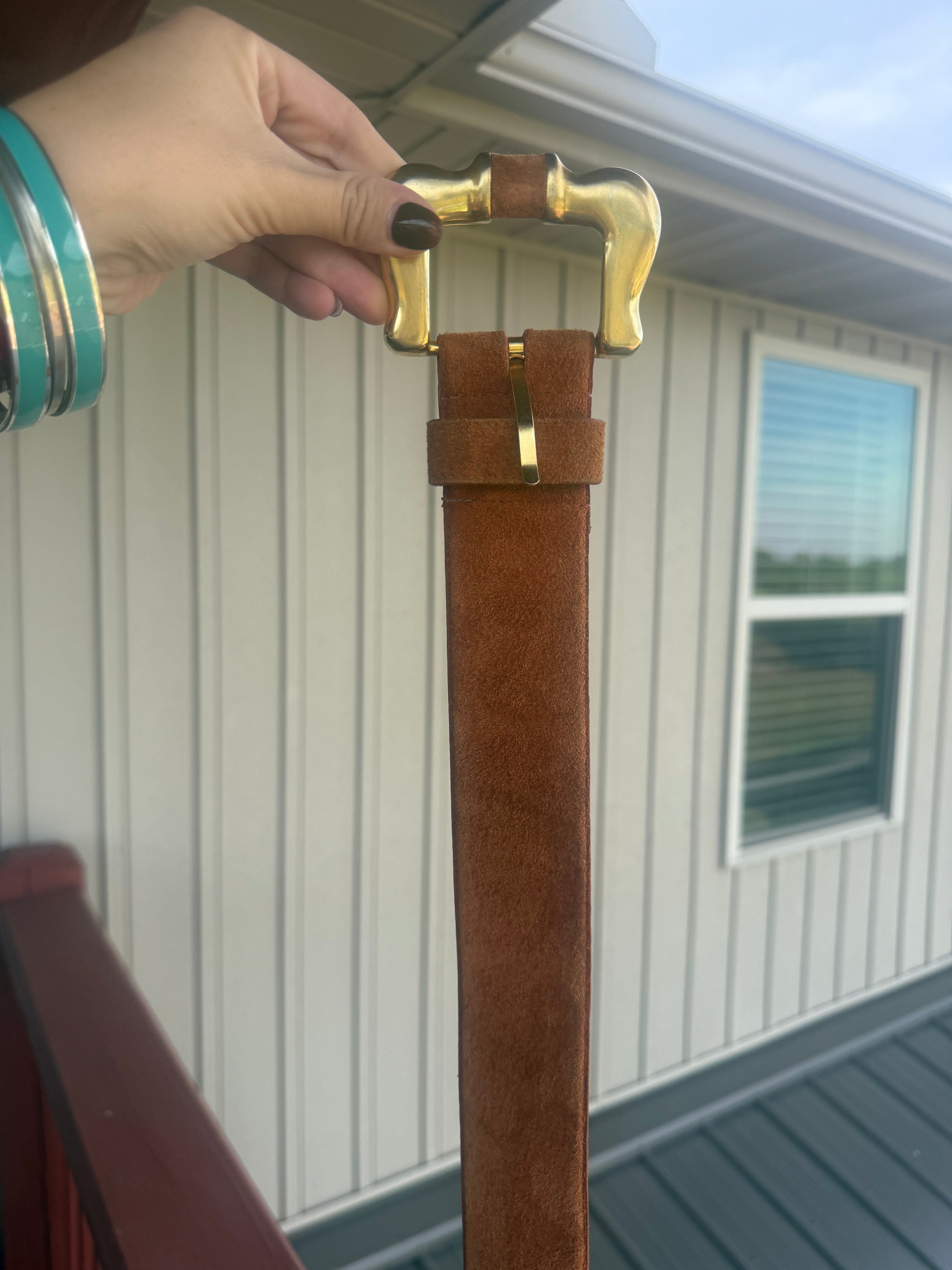 70’s Style Orange Suede Belt