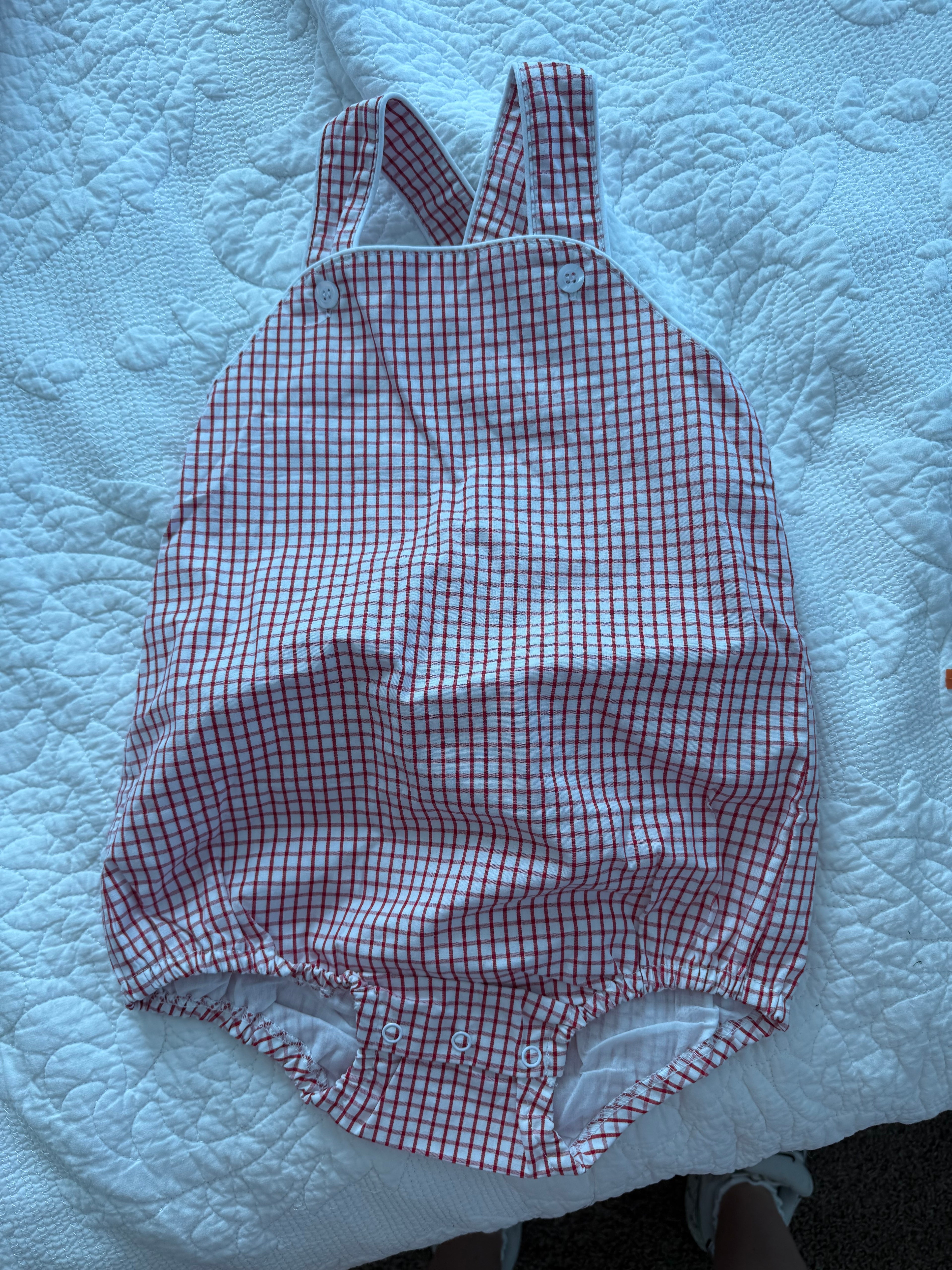 Vintage Red Gingham Overalls