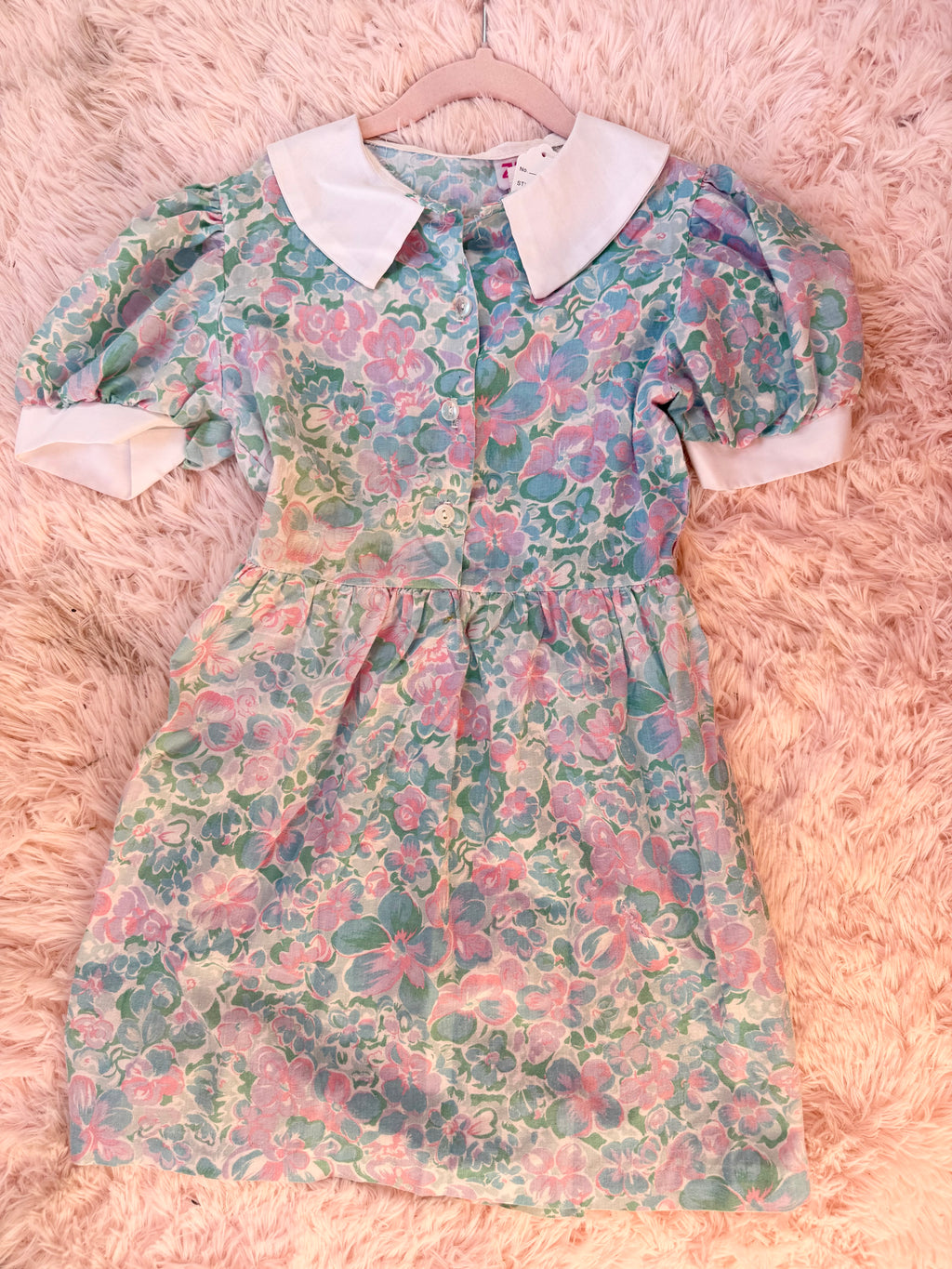 Vintage Pink/Blue/Green Floral Dress