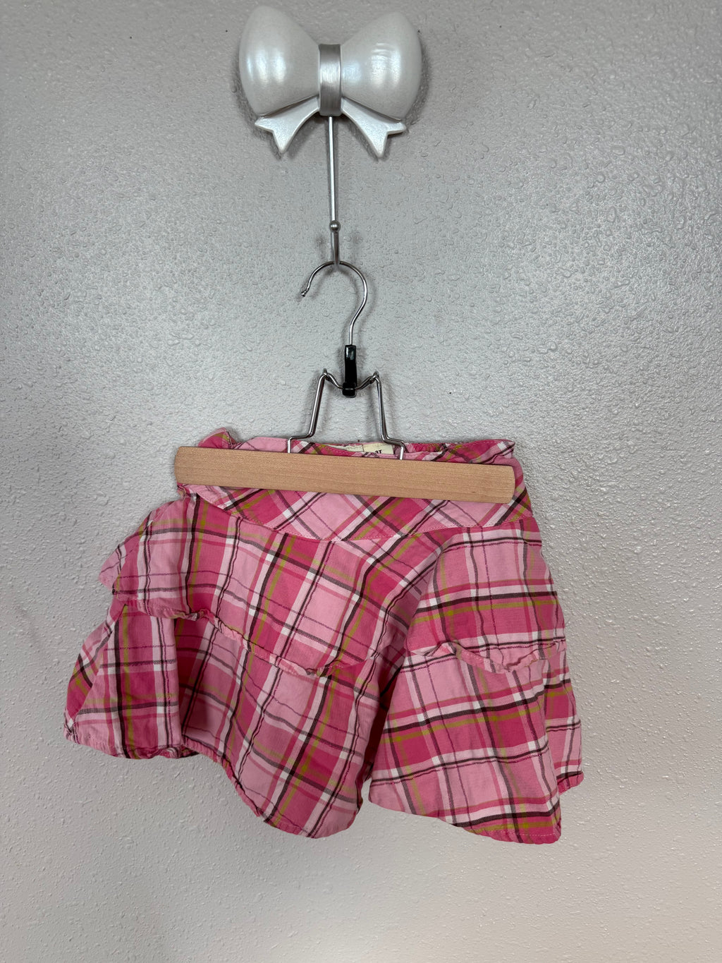 Y2K Pink Plaid Skirt