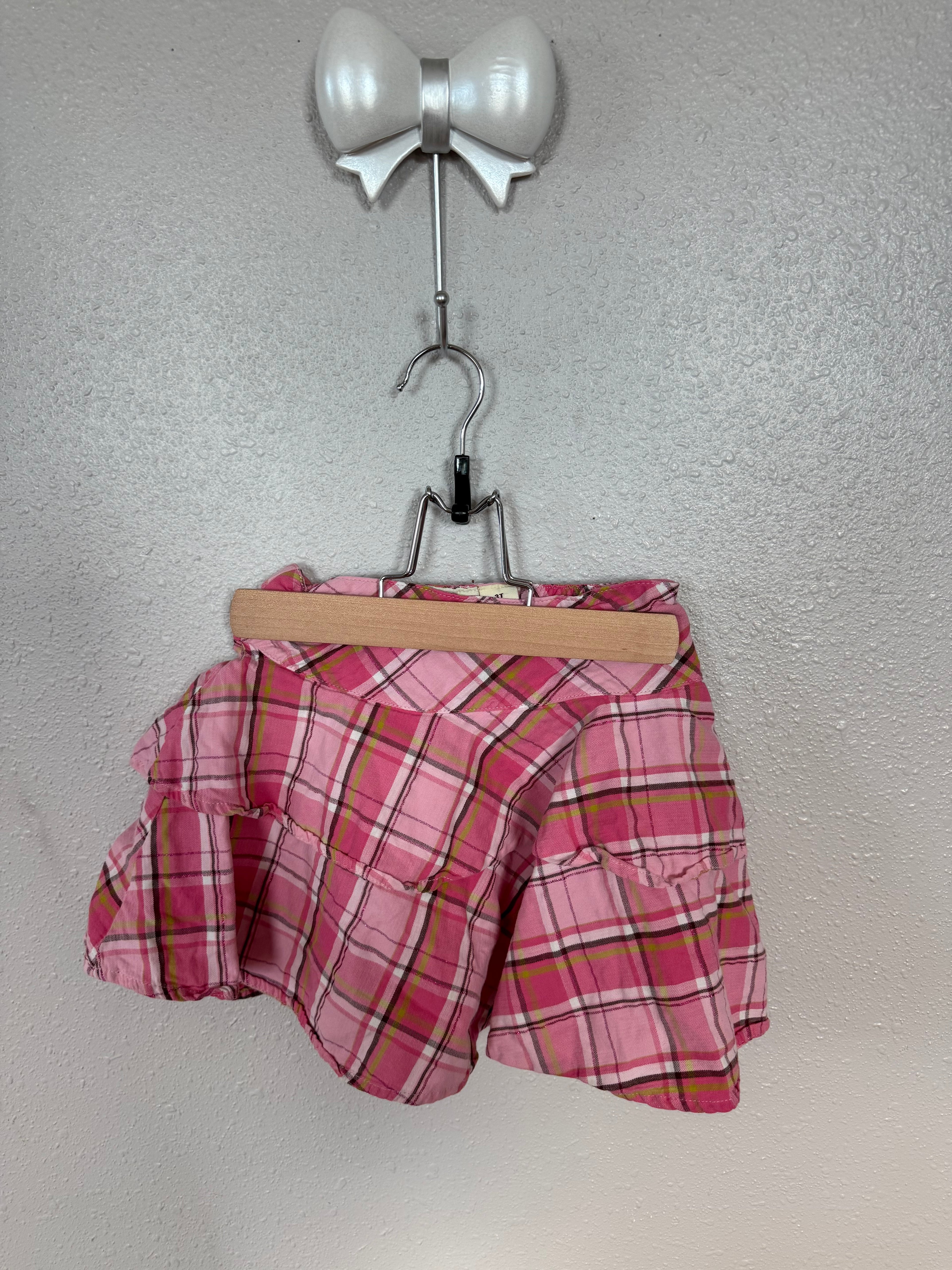 Y2K Pink Plaid Skirt