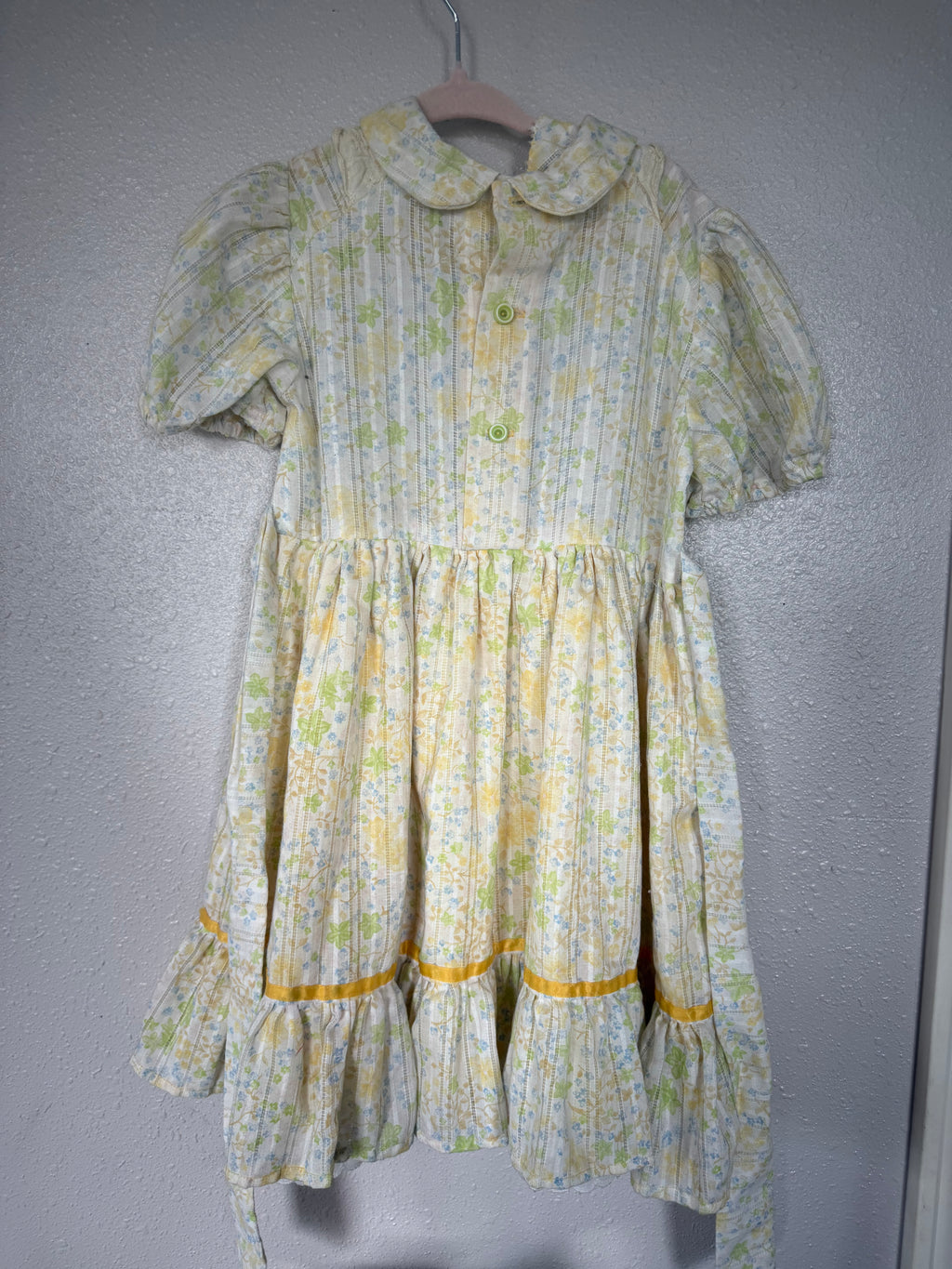 Vintage Yellow Floral Dress