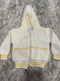 Vintage Yellow Knit Hooded Jacket