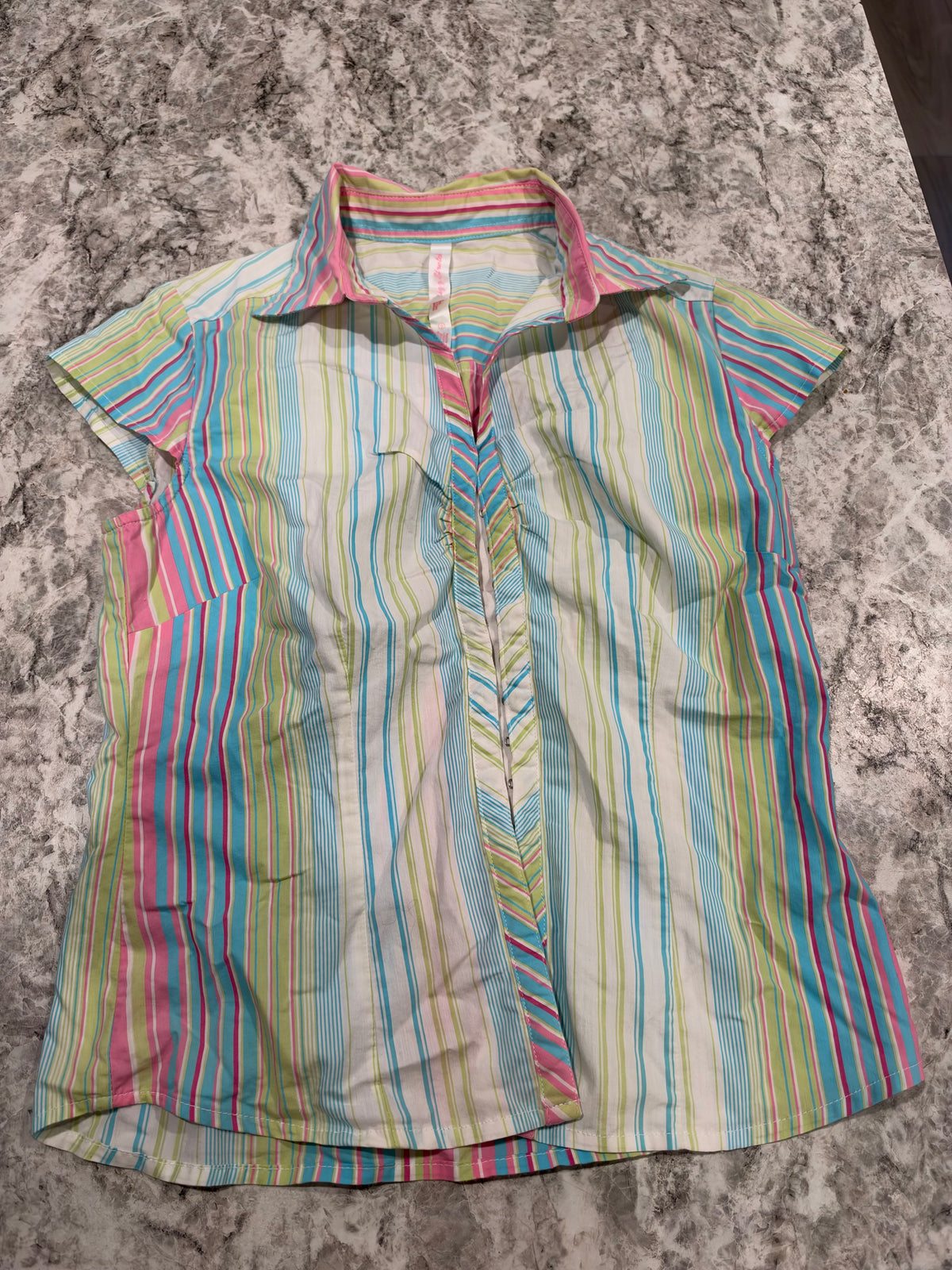 Vintage Pastel Striped Blouse