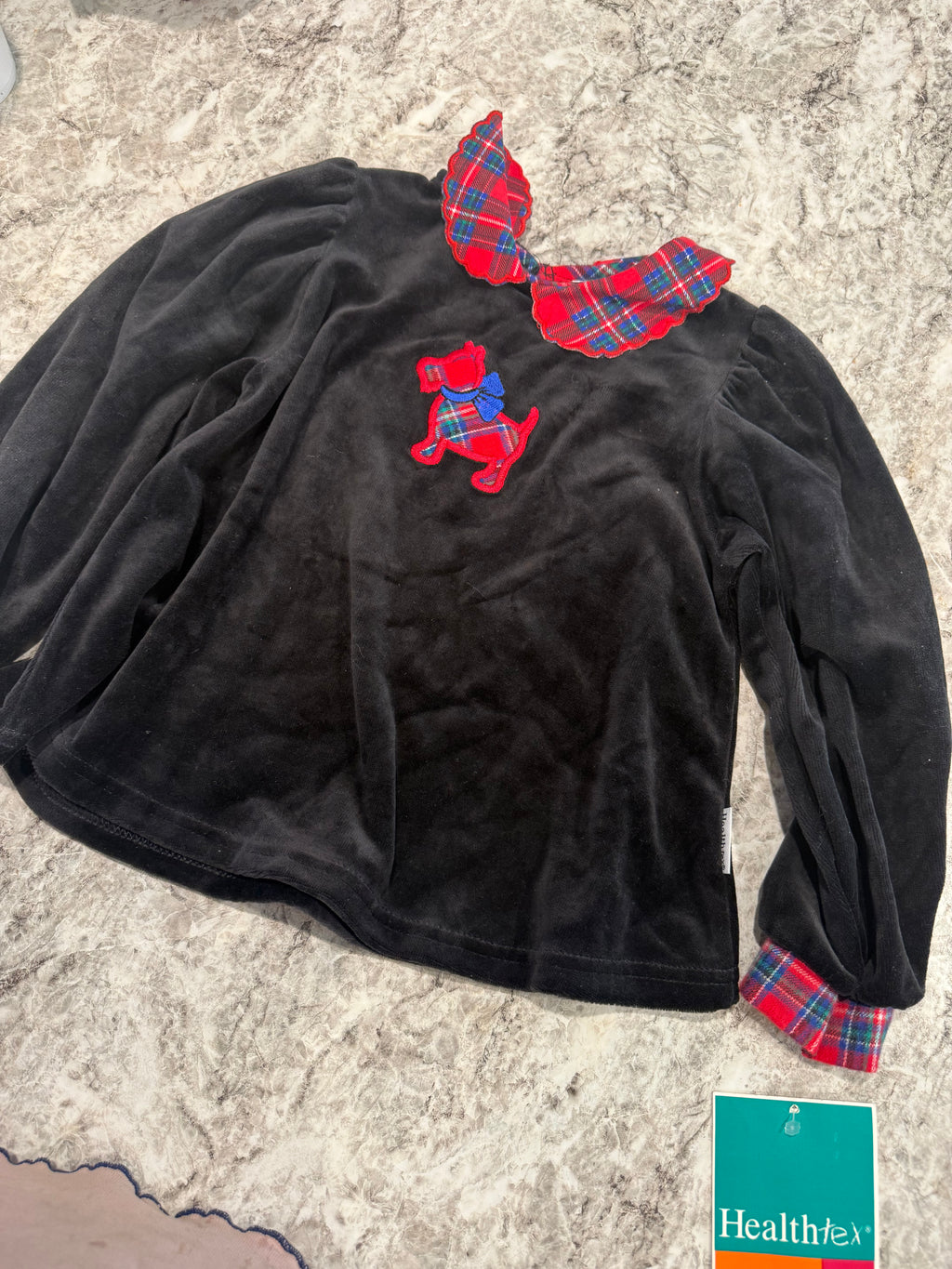 Vintage HealthTex Dog Velour Dress/Blouse