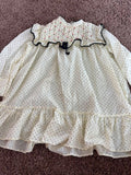 Vintage Butter Yellow and Black Polka Dot Dress