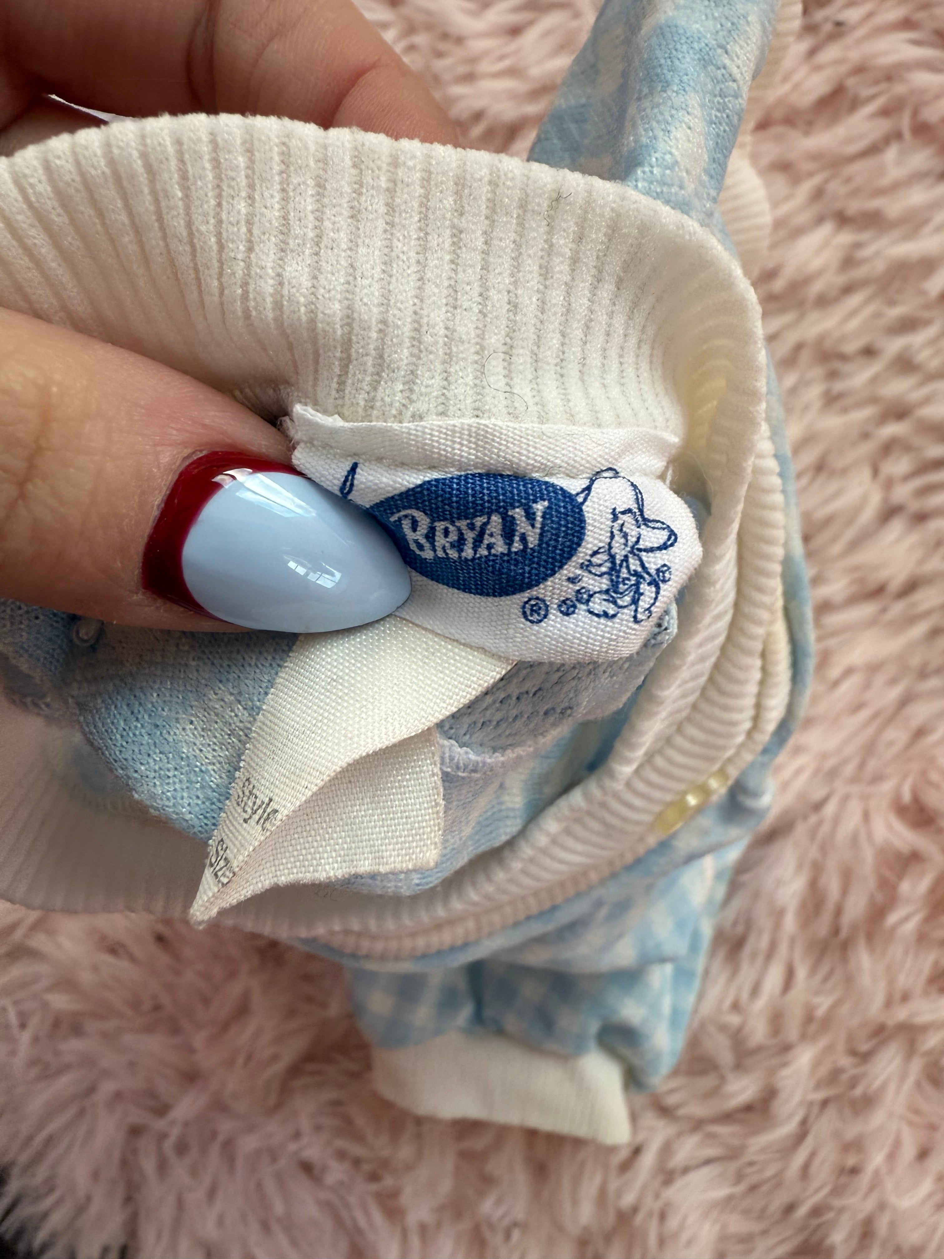 Vintage Blue Gingham Romper