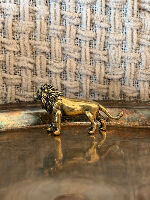 Antique Brass Lion Trinket