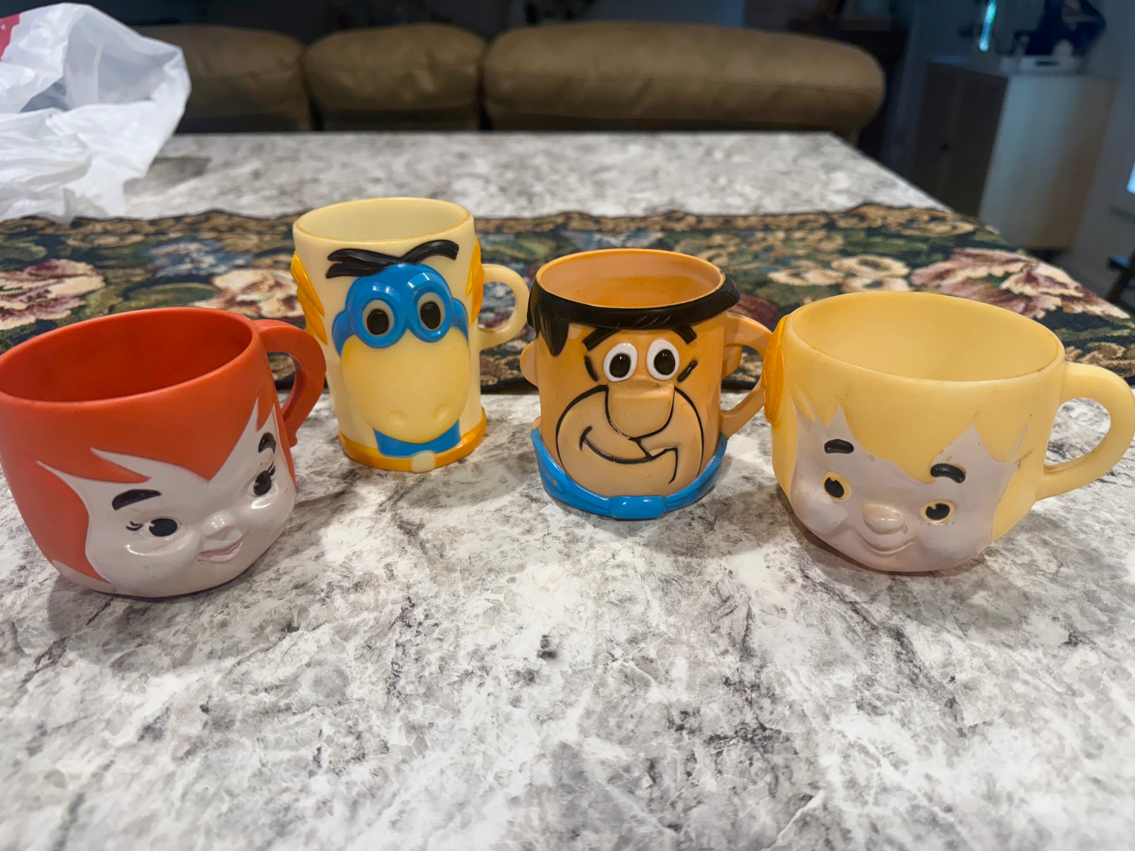 Vintage 1970’s Flintstone Character Mugs