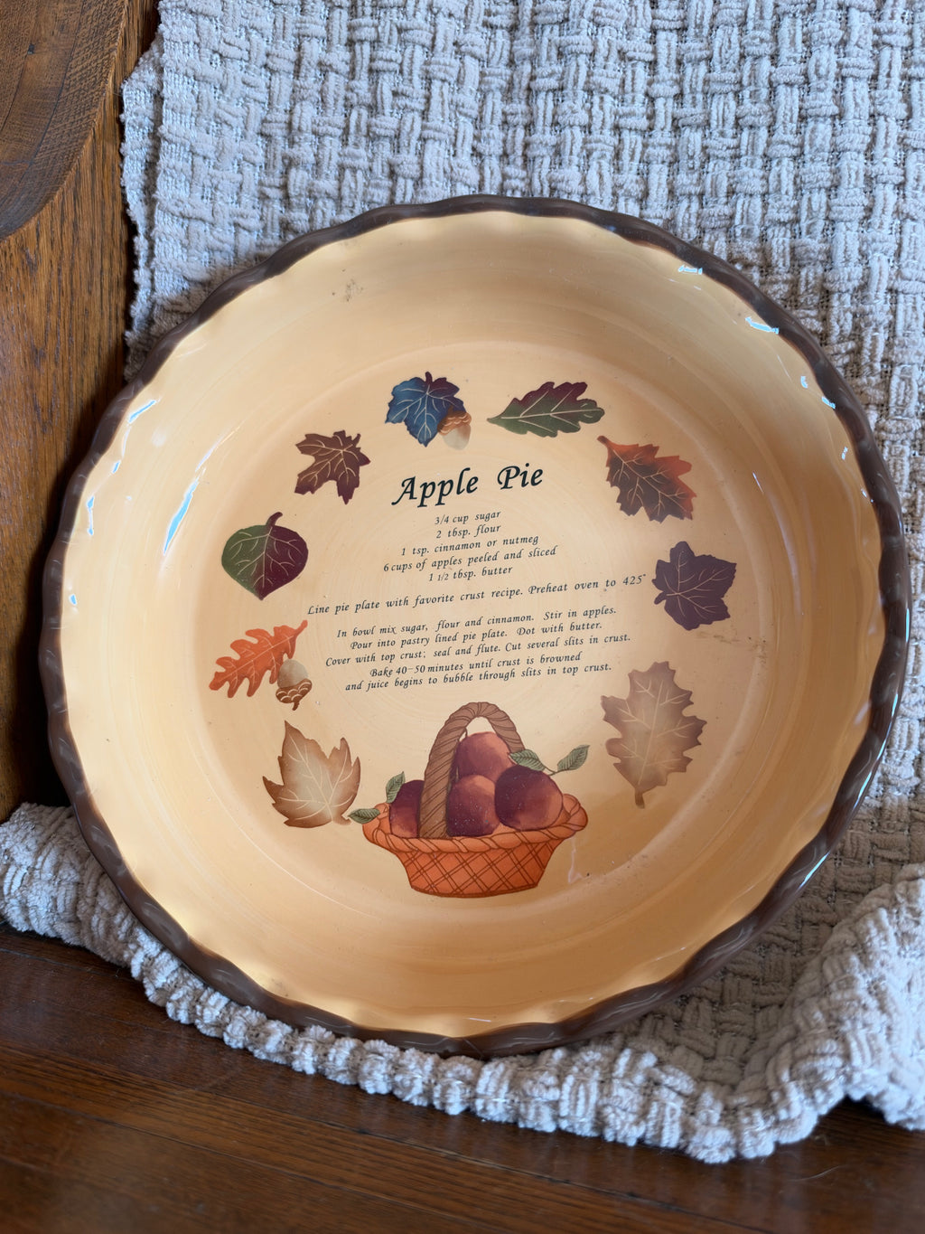 Early 2000’s Fall Apple Pie Recipe Plate