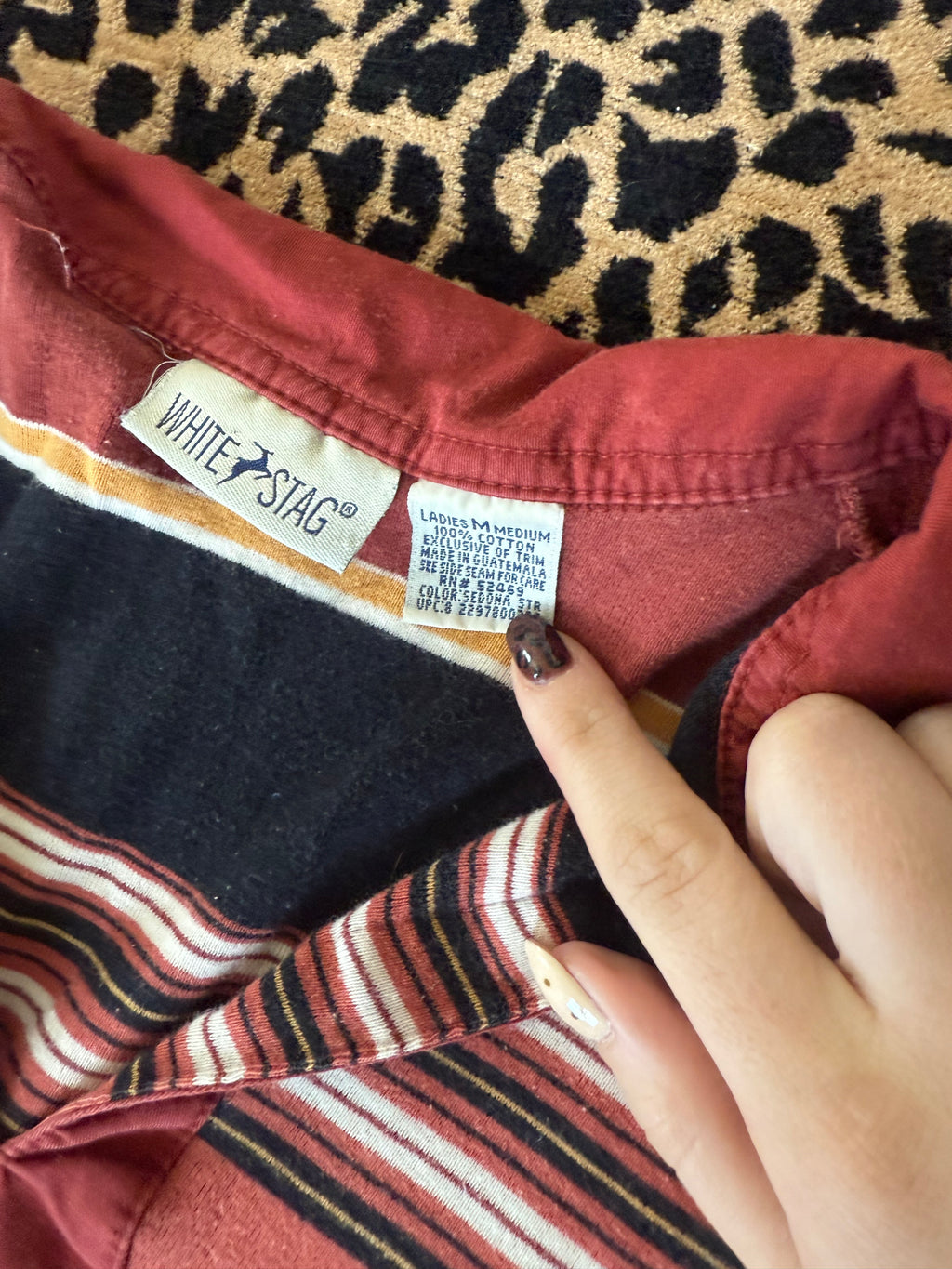 Vintage Collared Rust Striped Tank