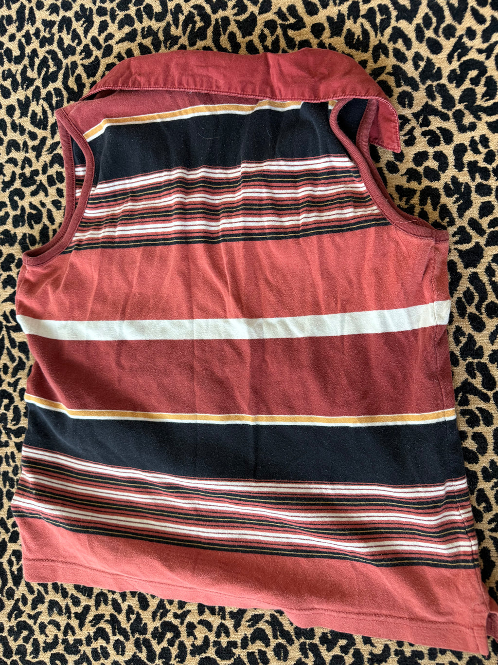Vintage Collared Rust Striped Tank