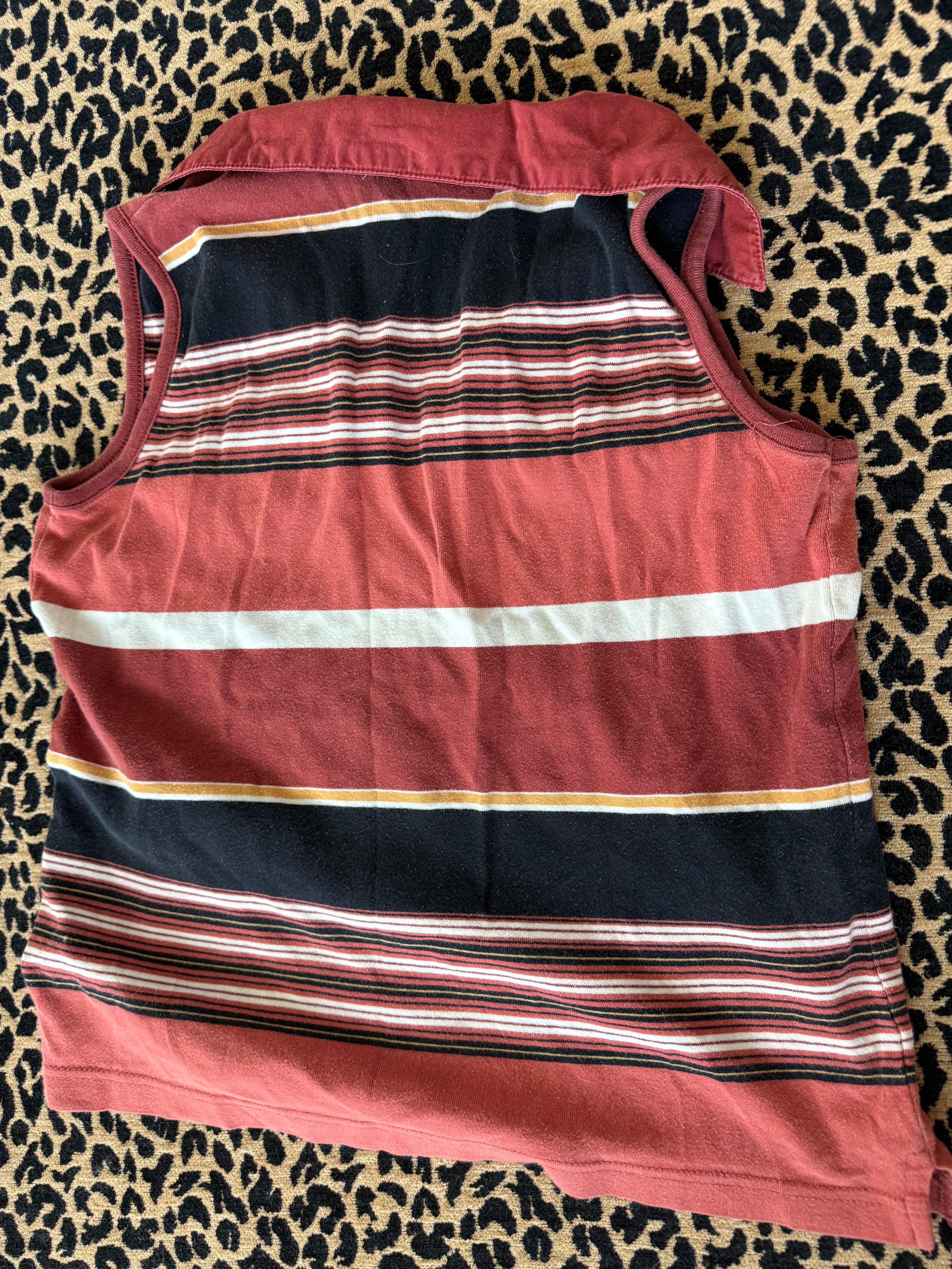 Vintage Collared Rust Striped Tank