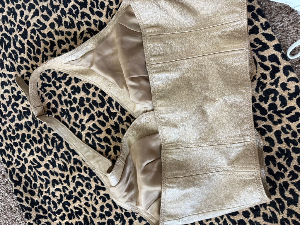 Vintage Tan Leather Halter Top