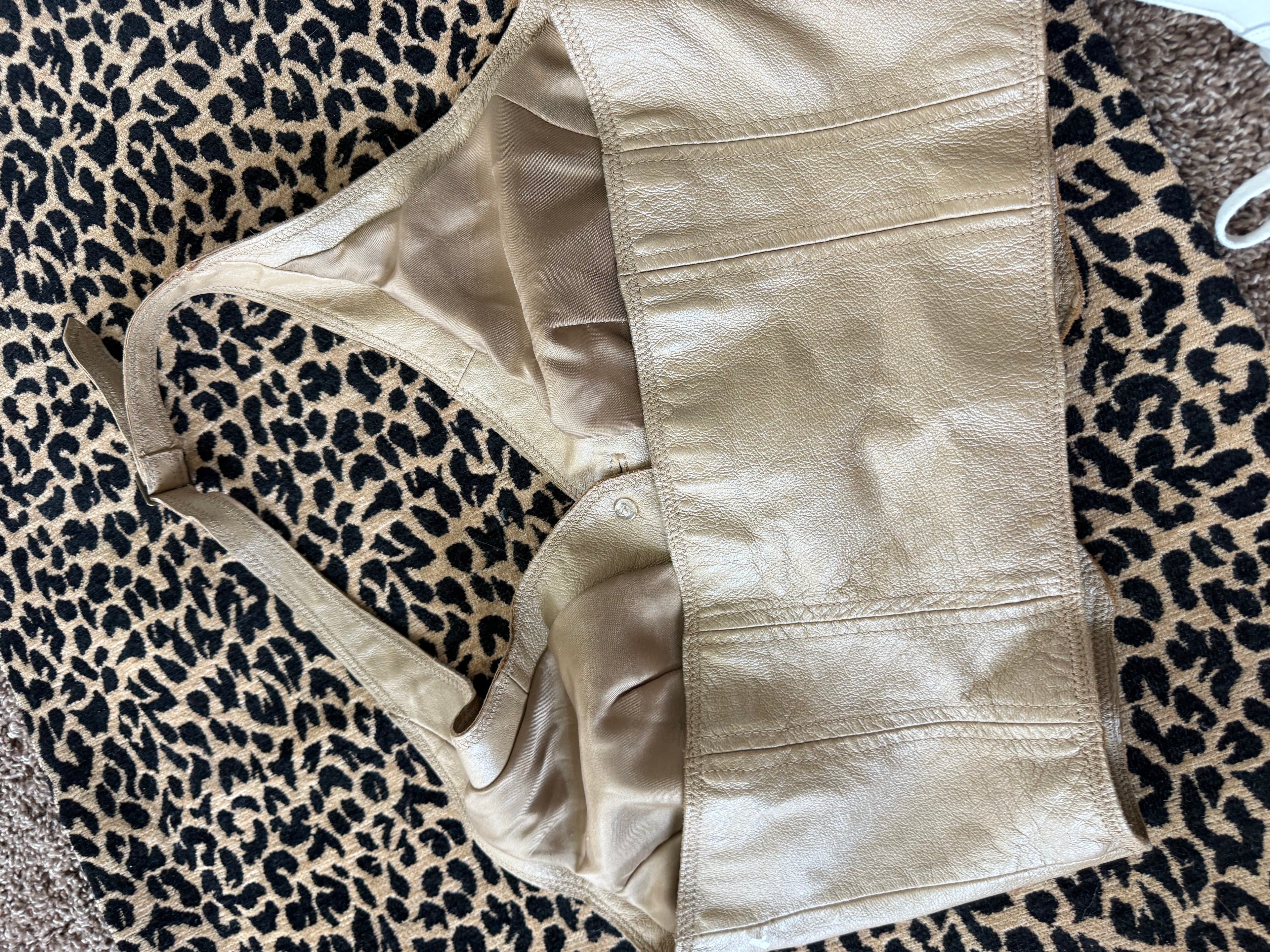 Vintage Tan Leather Halter Top