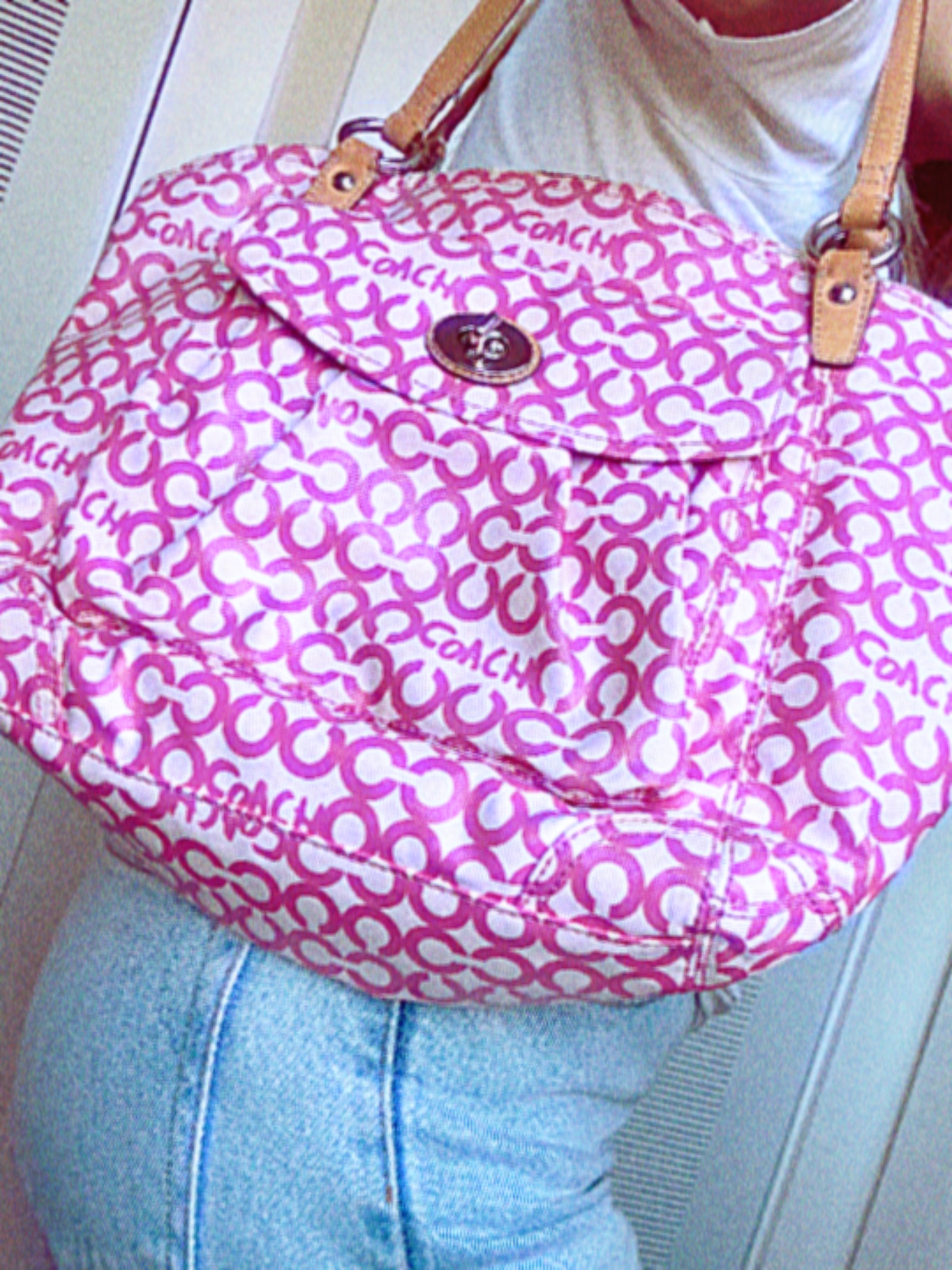 Authentic Y2K Coach Op Art Leah Tote Purse