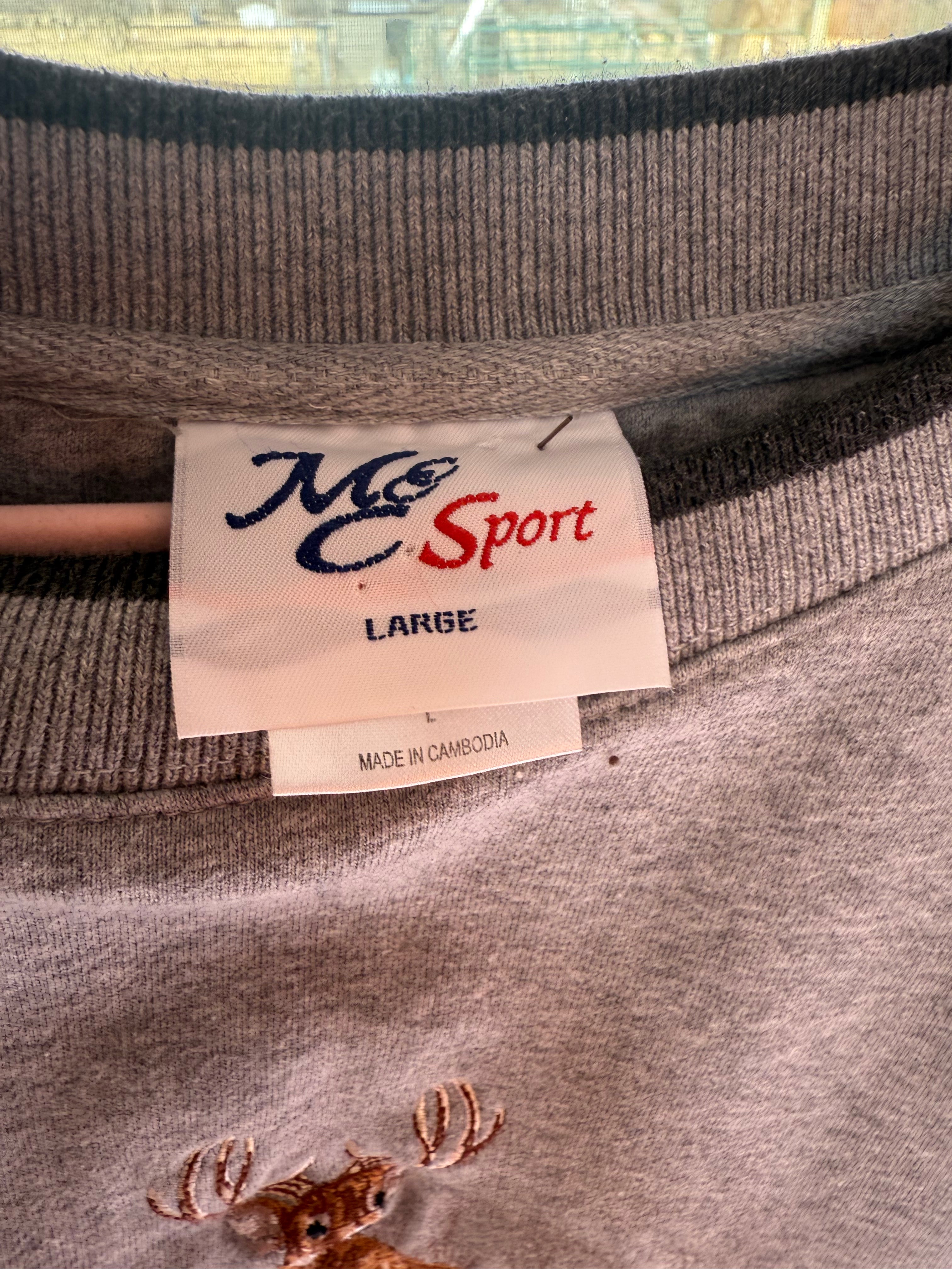 Vintage Deer Embroidered Crewneck