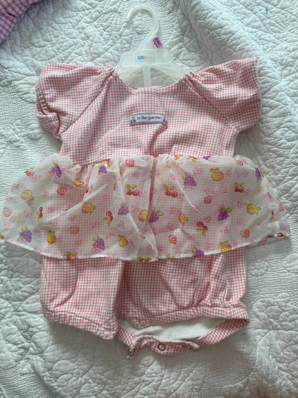 Vintage Gingham Jumper with attached Fruit Skirt