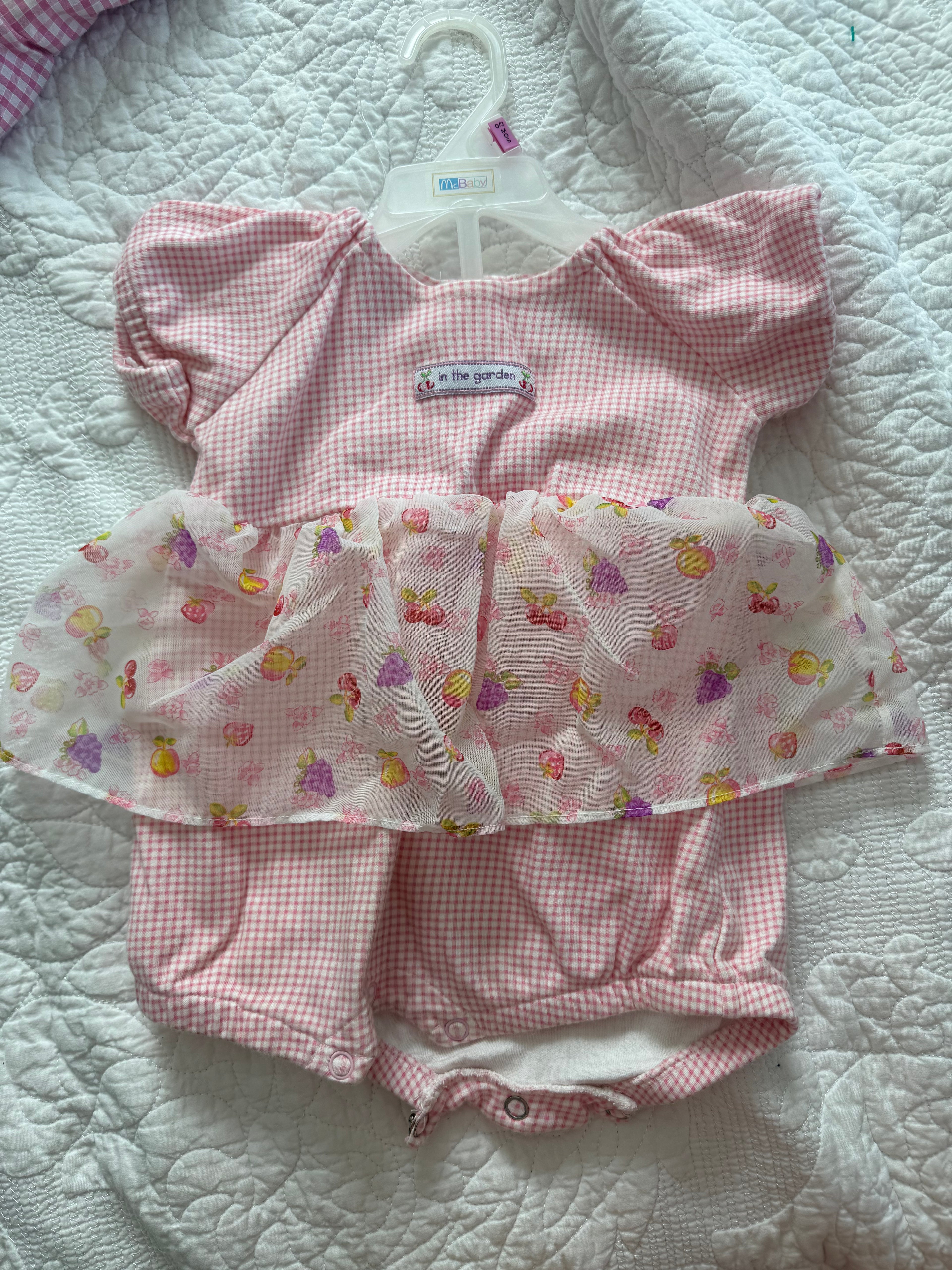 Vintage Gingham Jumper with attached Fruit Skirt