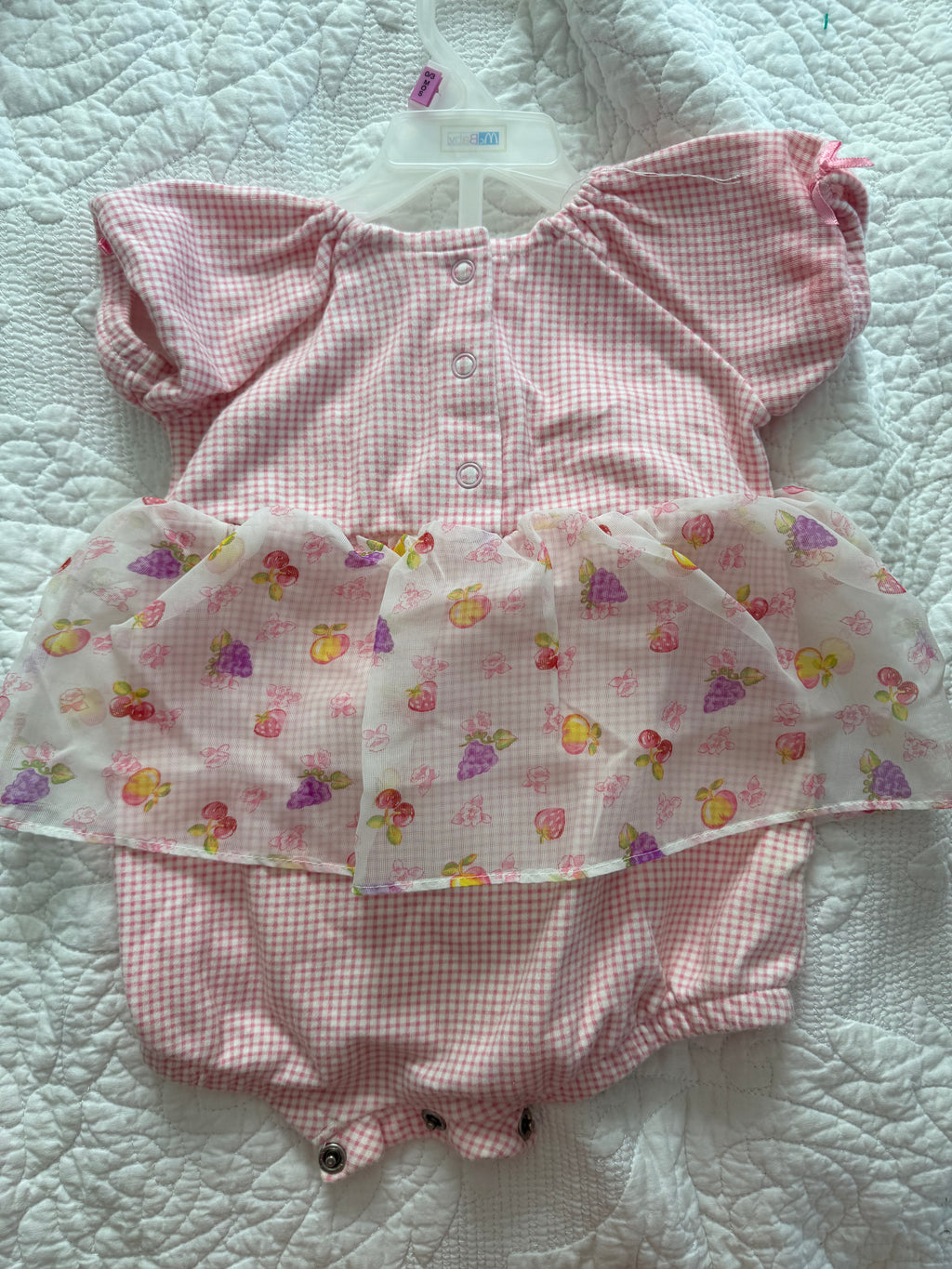 Vintage Gingham Jumper with attached Fruit Skirt