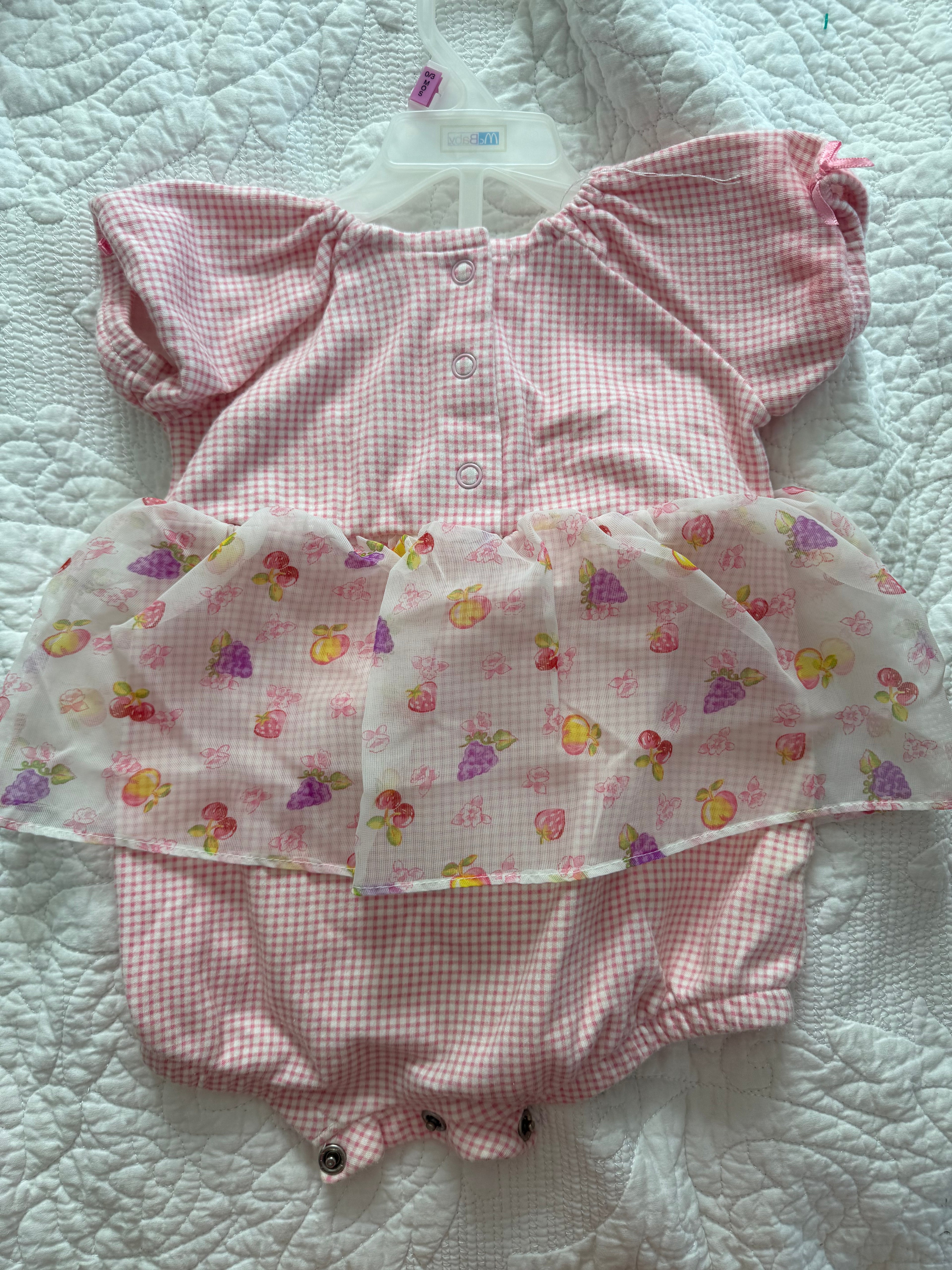 Vintage Gingham Jumper with attached Fruit Skirt