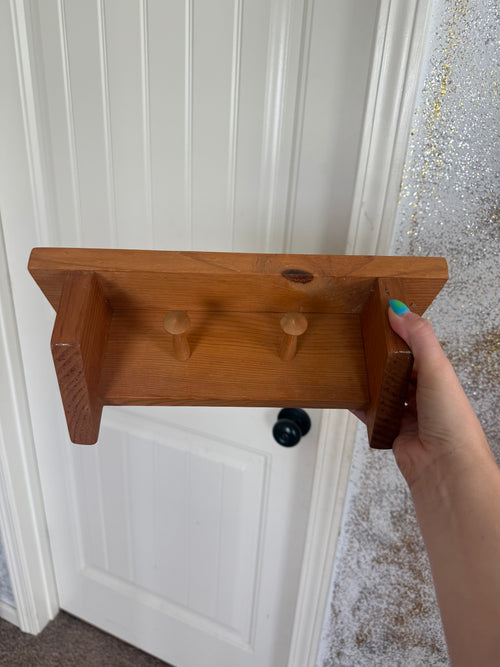 Antique Wooden Peg Shelf