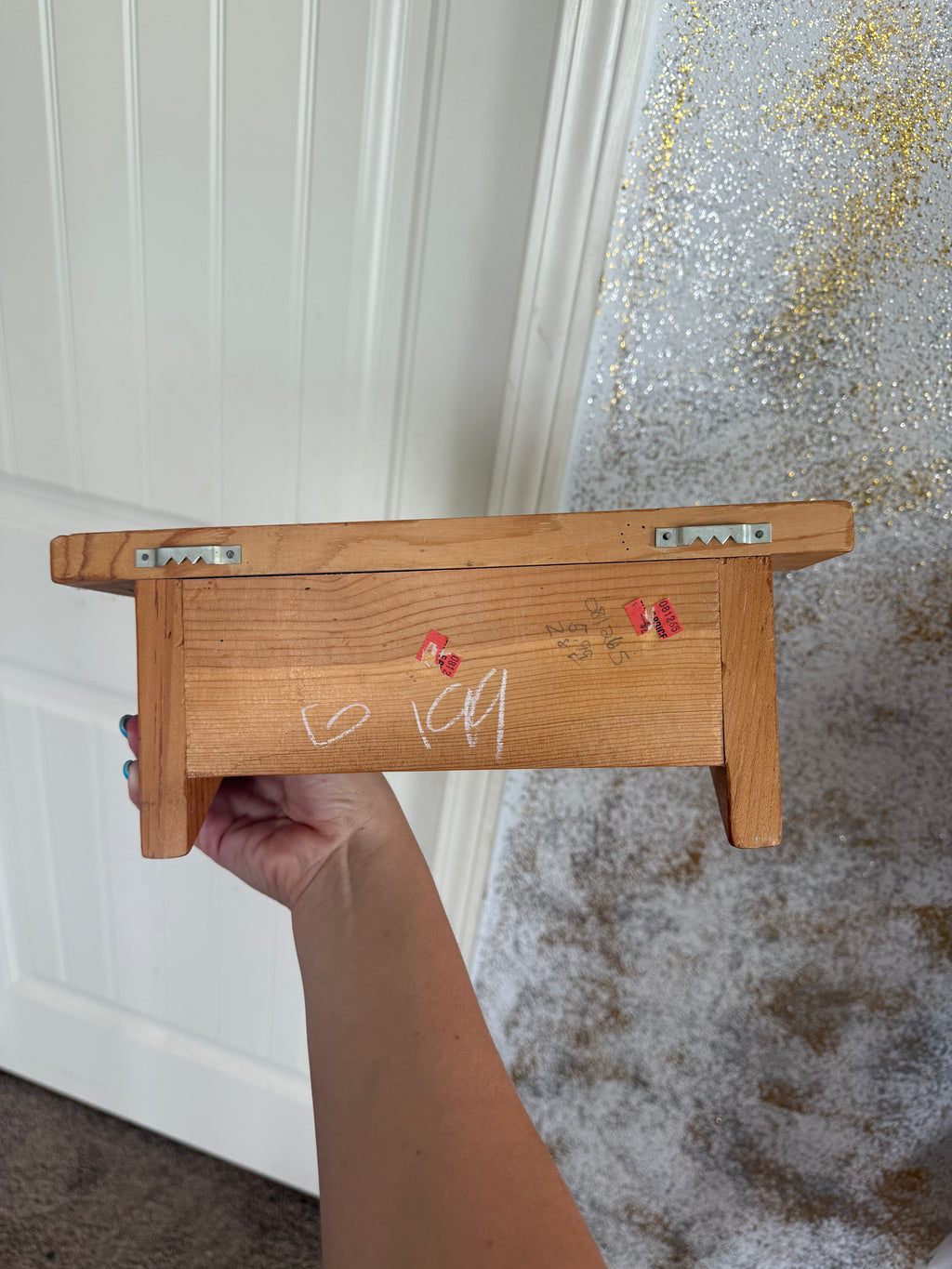 Antique Wooden Peg Shelf
