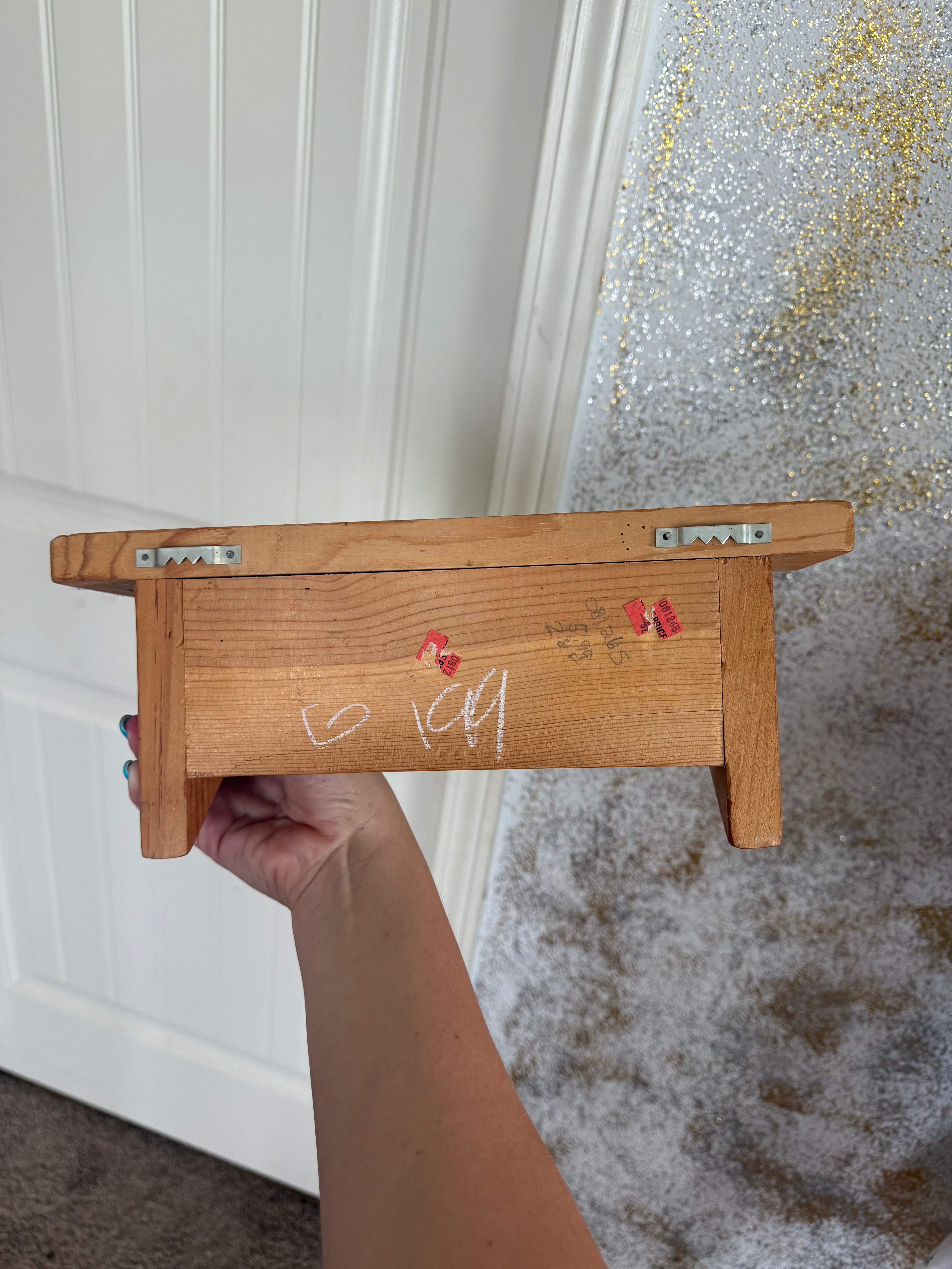 Antique Wooden Peg Shelf