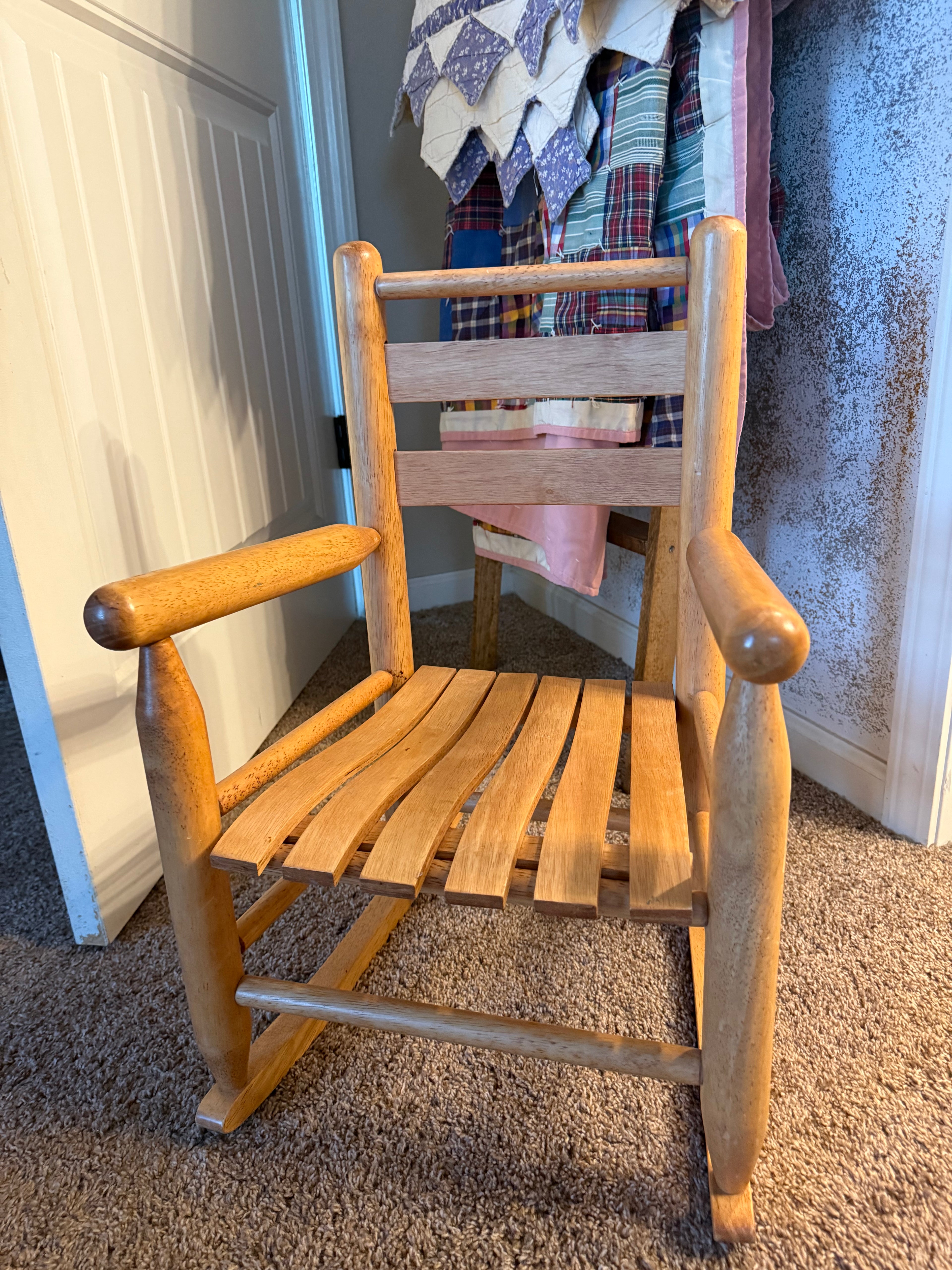 Antique Children’s Wooden Rocking Chair