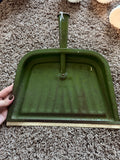 Antique Avocado Green Metal Dustpan