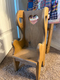 Antique Primitive Wooden Heart Chair