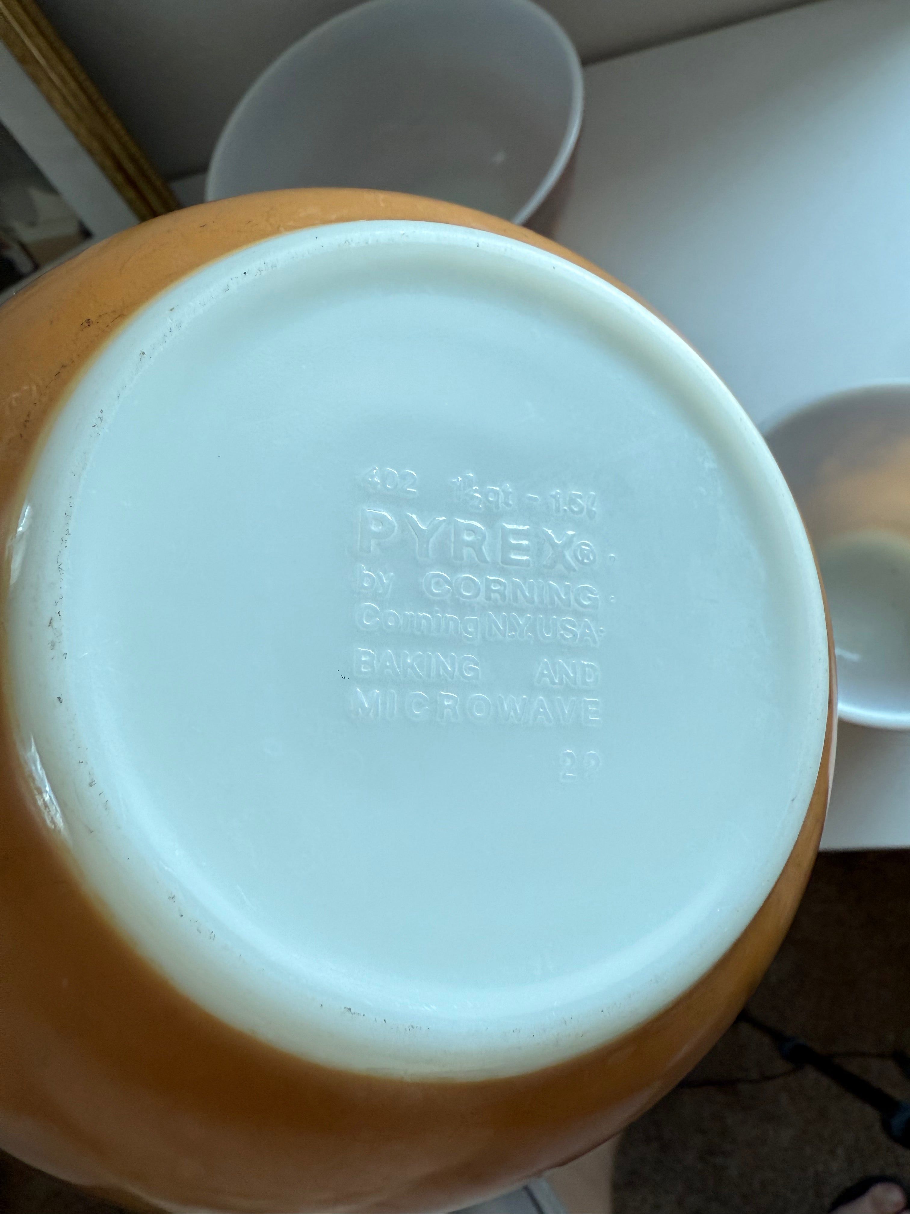 Antique Pyrex Old Orchard Mixing Bowl Set #401 #402 #403