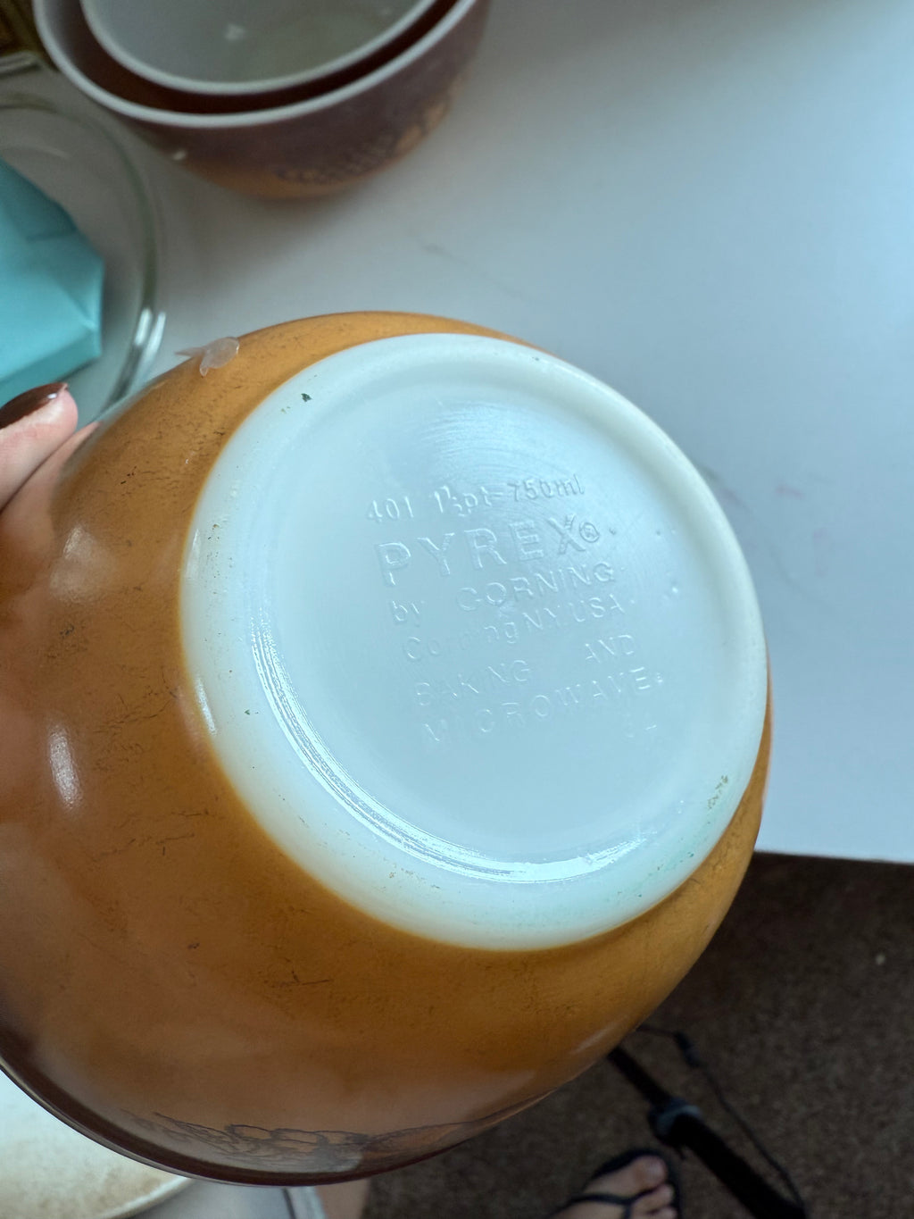 Antique Pyrex Old Orchard Mixing Bowl Set #401 #402 #403