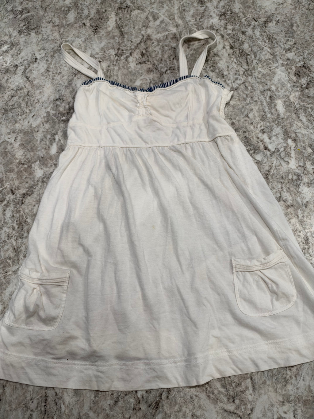 Y2K White and Navy Tank Blouse