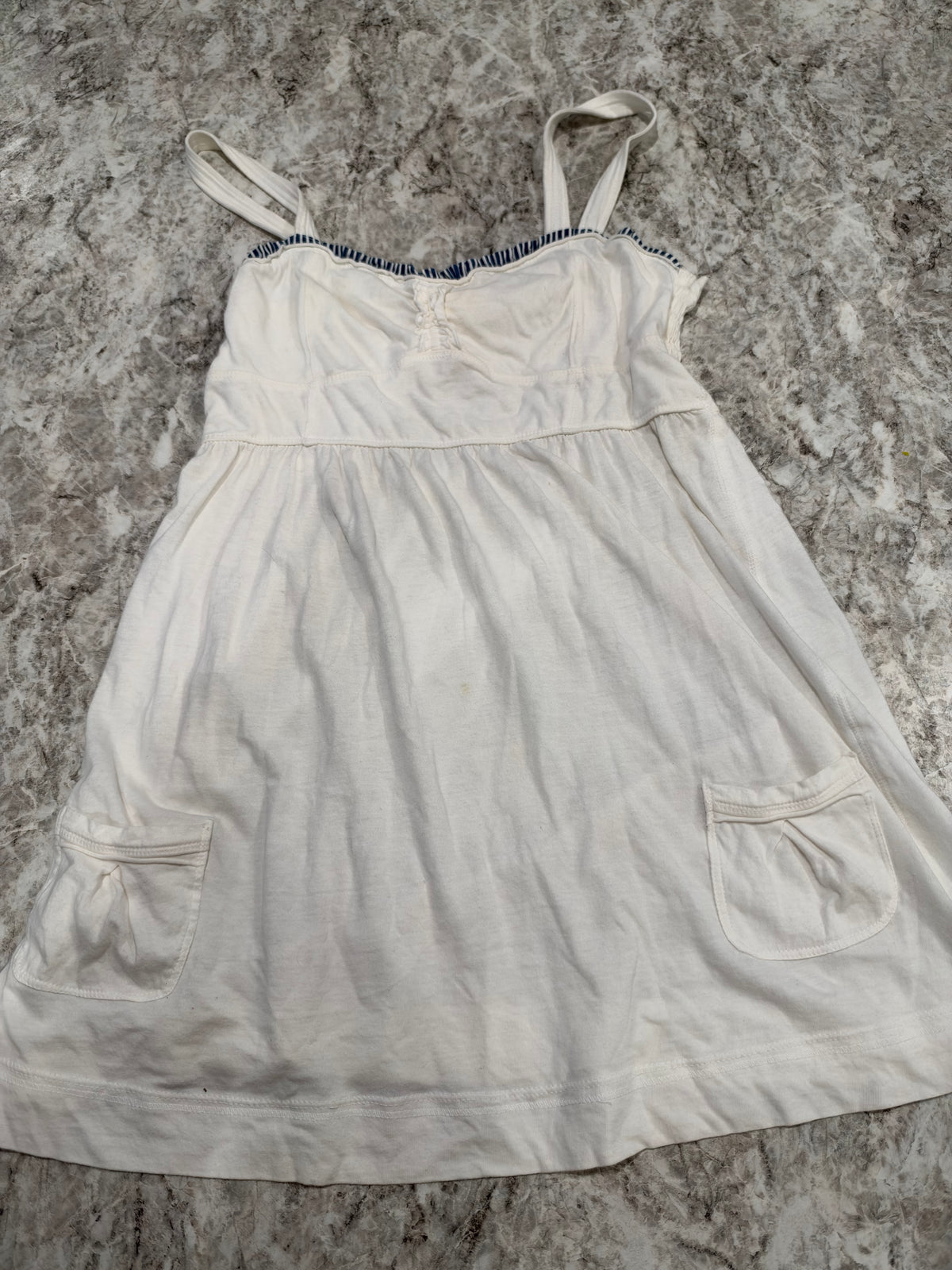 Y2K White and Navy Tank Blouse