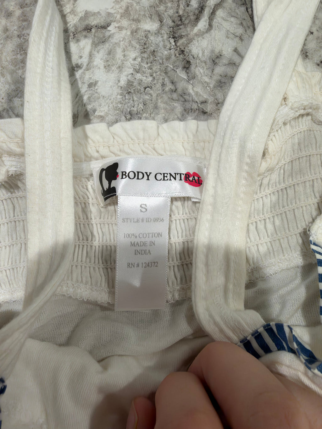 Y2K White and Navy Tank Blouse