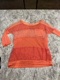 Y2K Coral and Lace 3/4 Sleeve