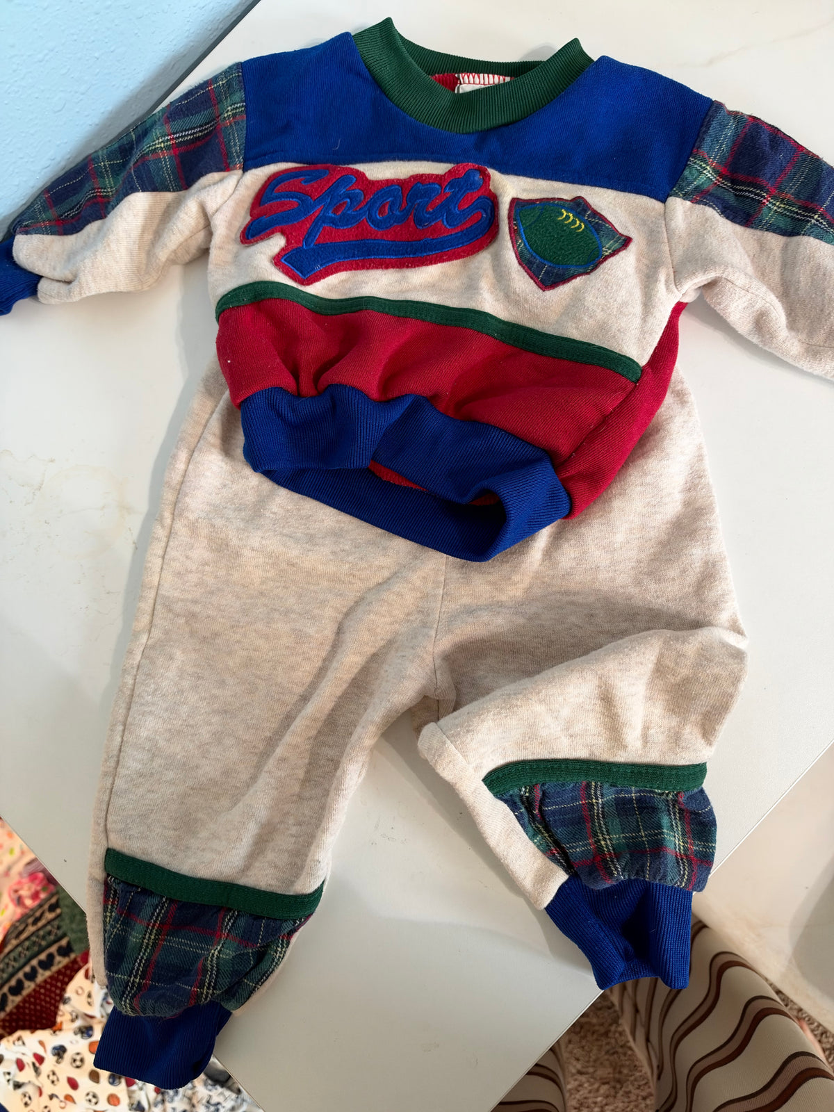 Vintage Plaid Sports Sweatset