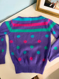 Vintage Purple, Pink, and Teal Sweater