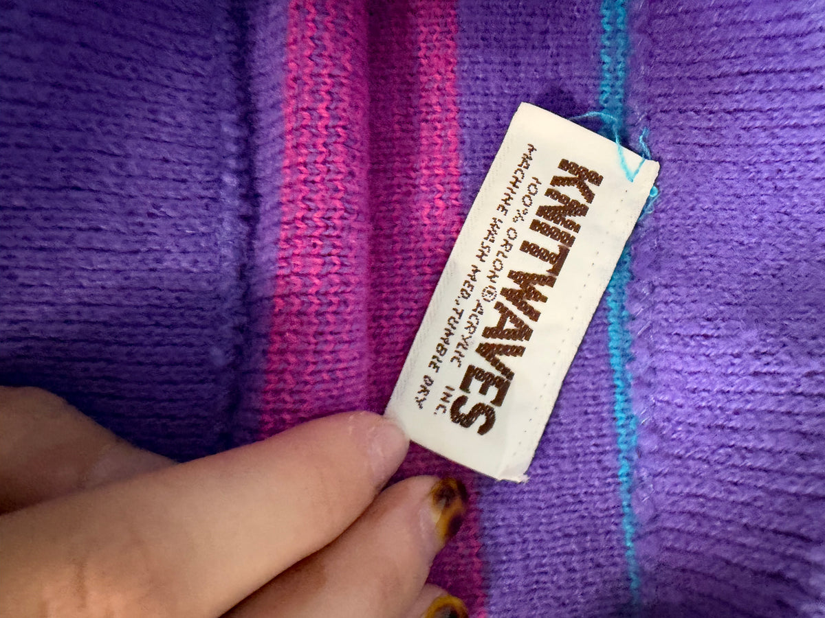 Vintage Purple, Pink, and Teal Sweater