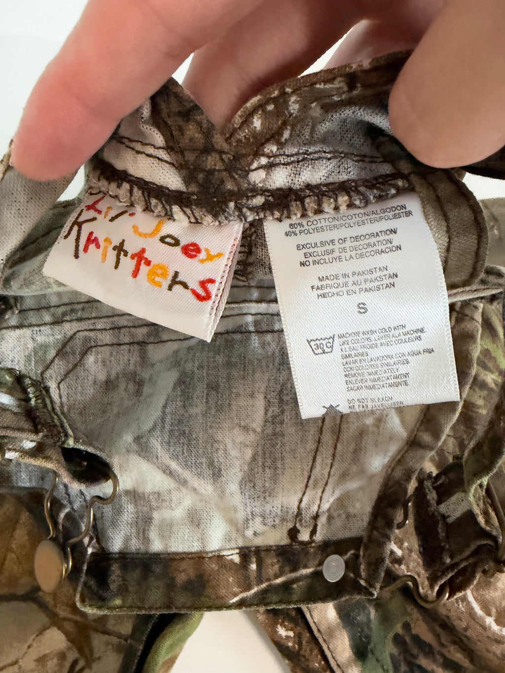 Vintage "My First Tree Stand" Camo Overalls