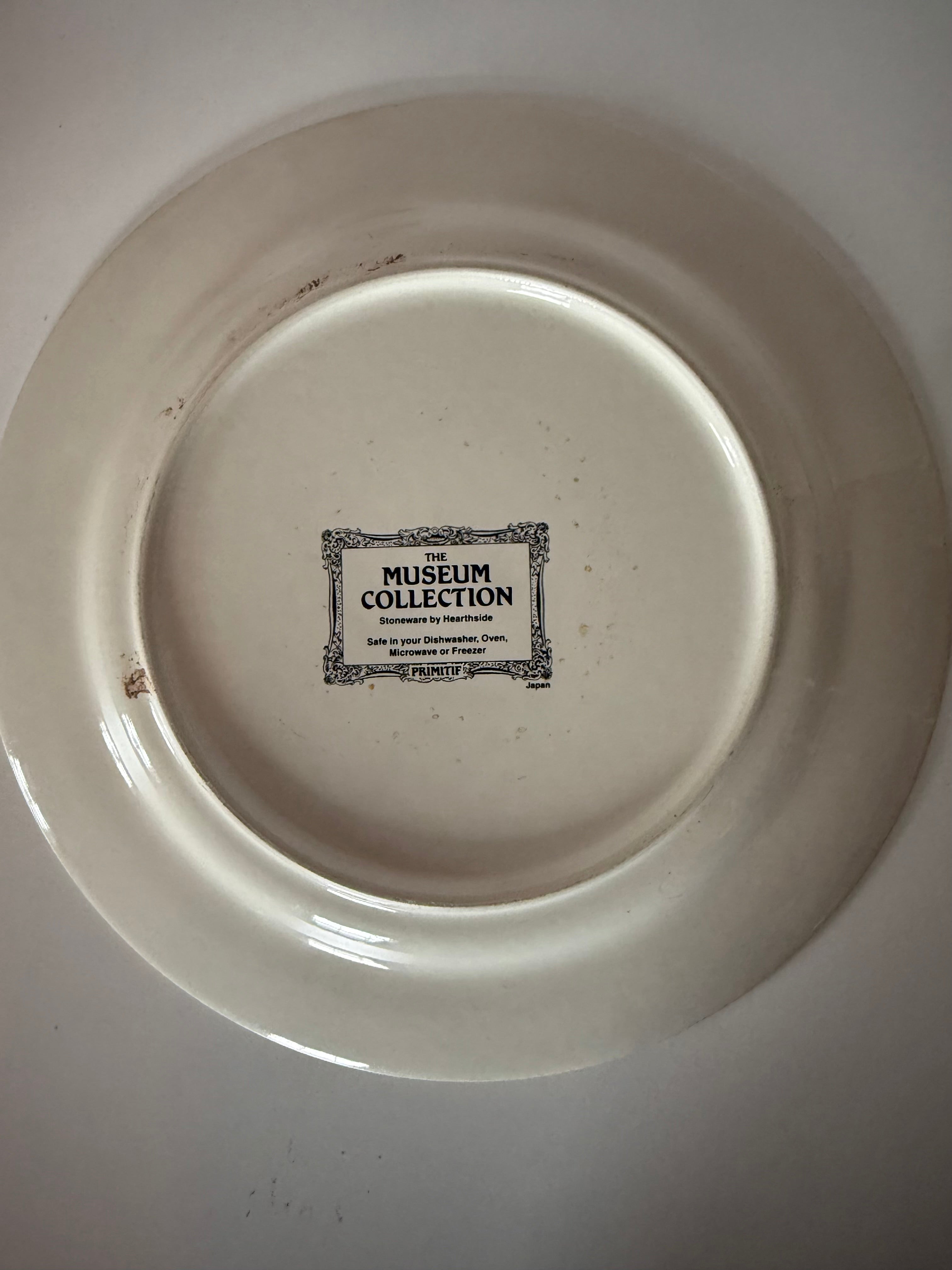Vintage Hearthside Blues & Browns Stoneware Plate
