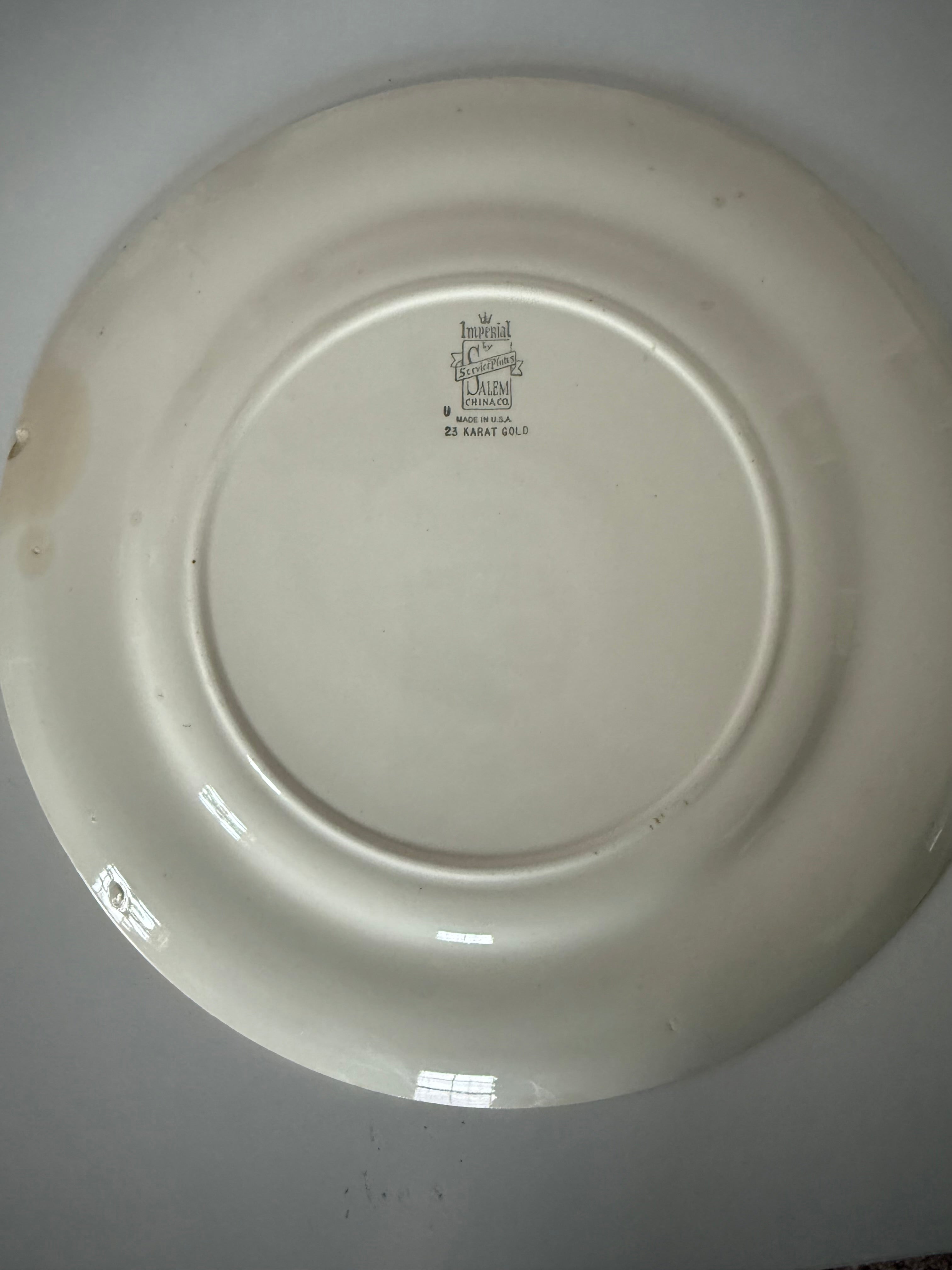 Antique 23k Gold Renaissance themed Salem china Plate