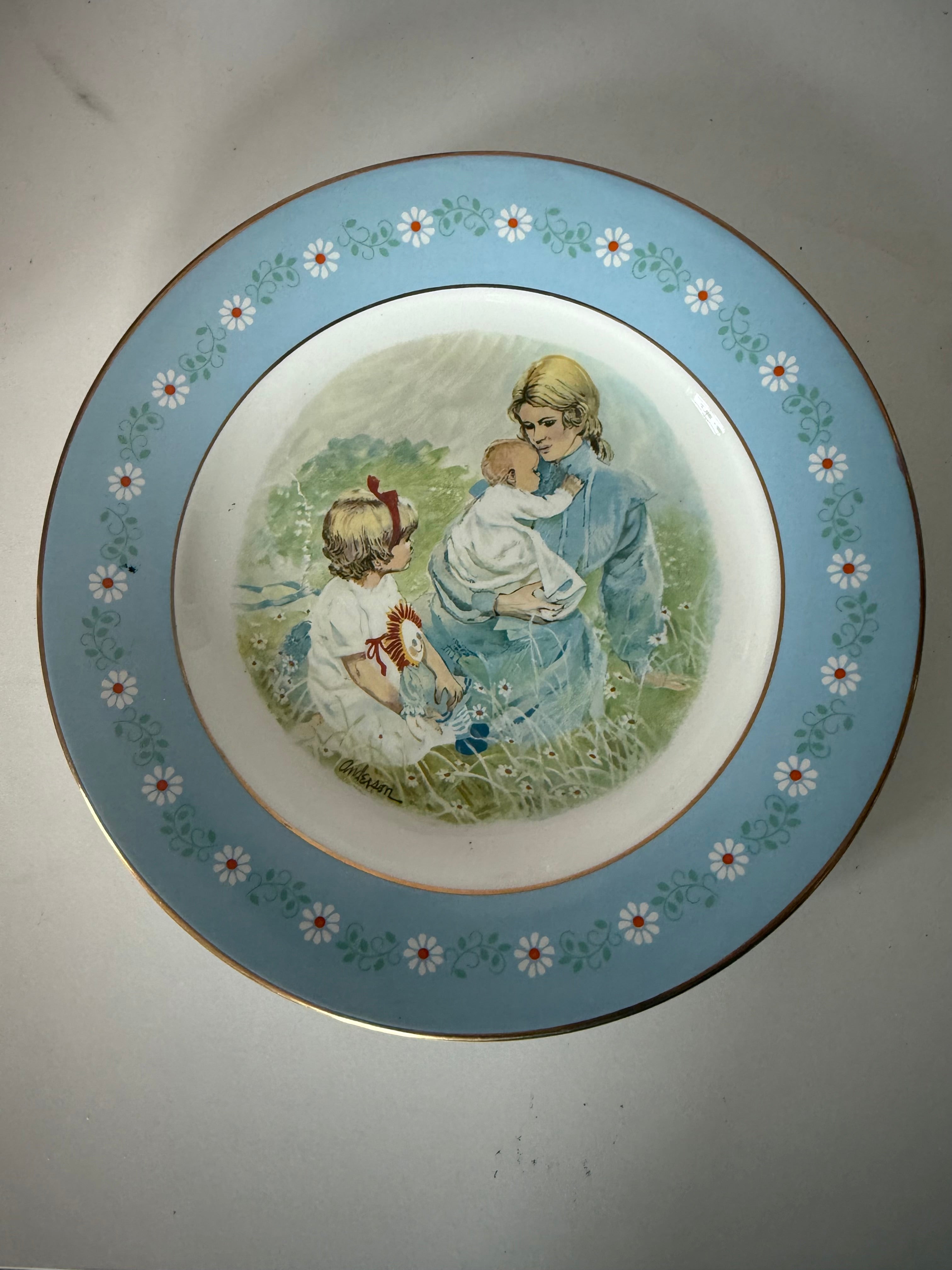 Vintage 1974 Avon Anniversary Mother and Kids Plate