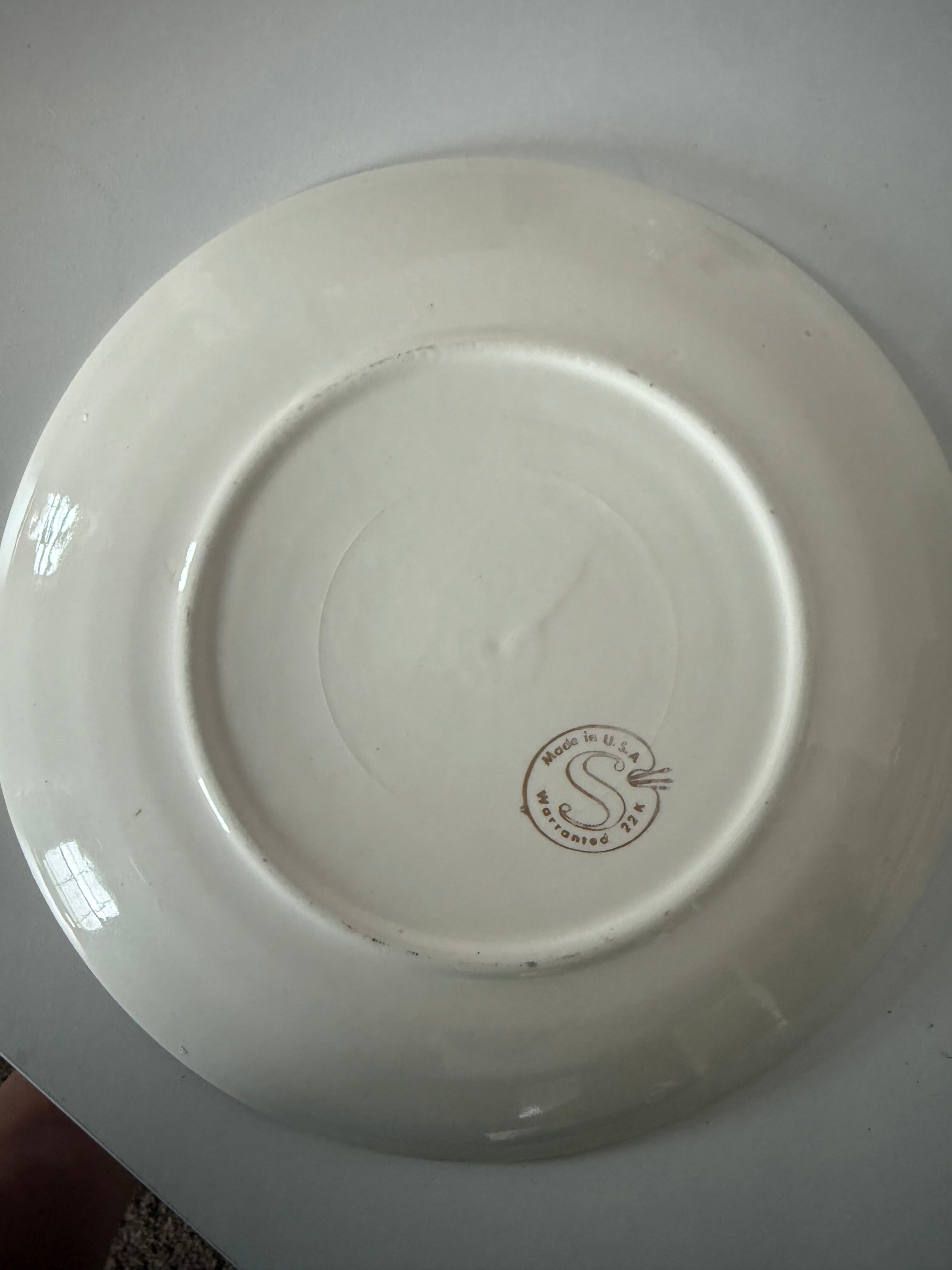 Antique Gold Trimmed "The Lords Prayer" Plate