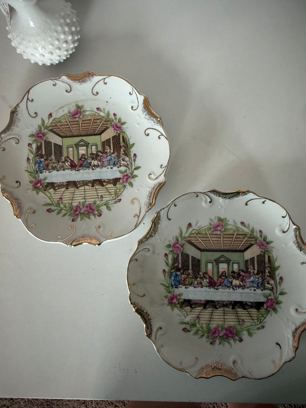 Antique 18k Gold Trimmed "The Last Supper" Salad Plate