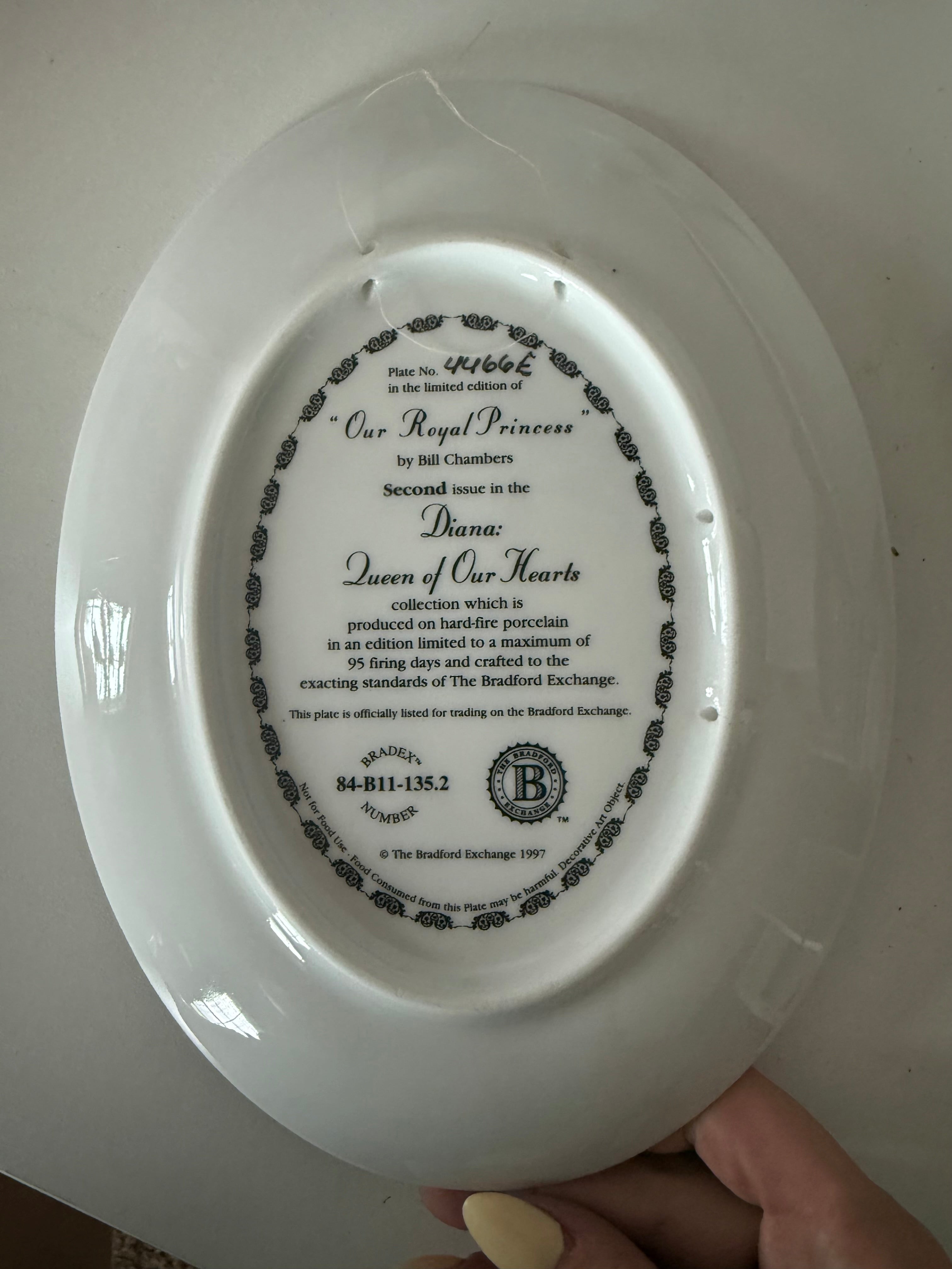 Antique Queen of Our Hearts Collection Princess Diana Plate