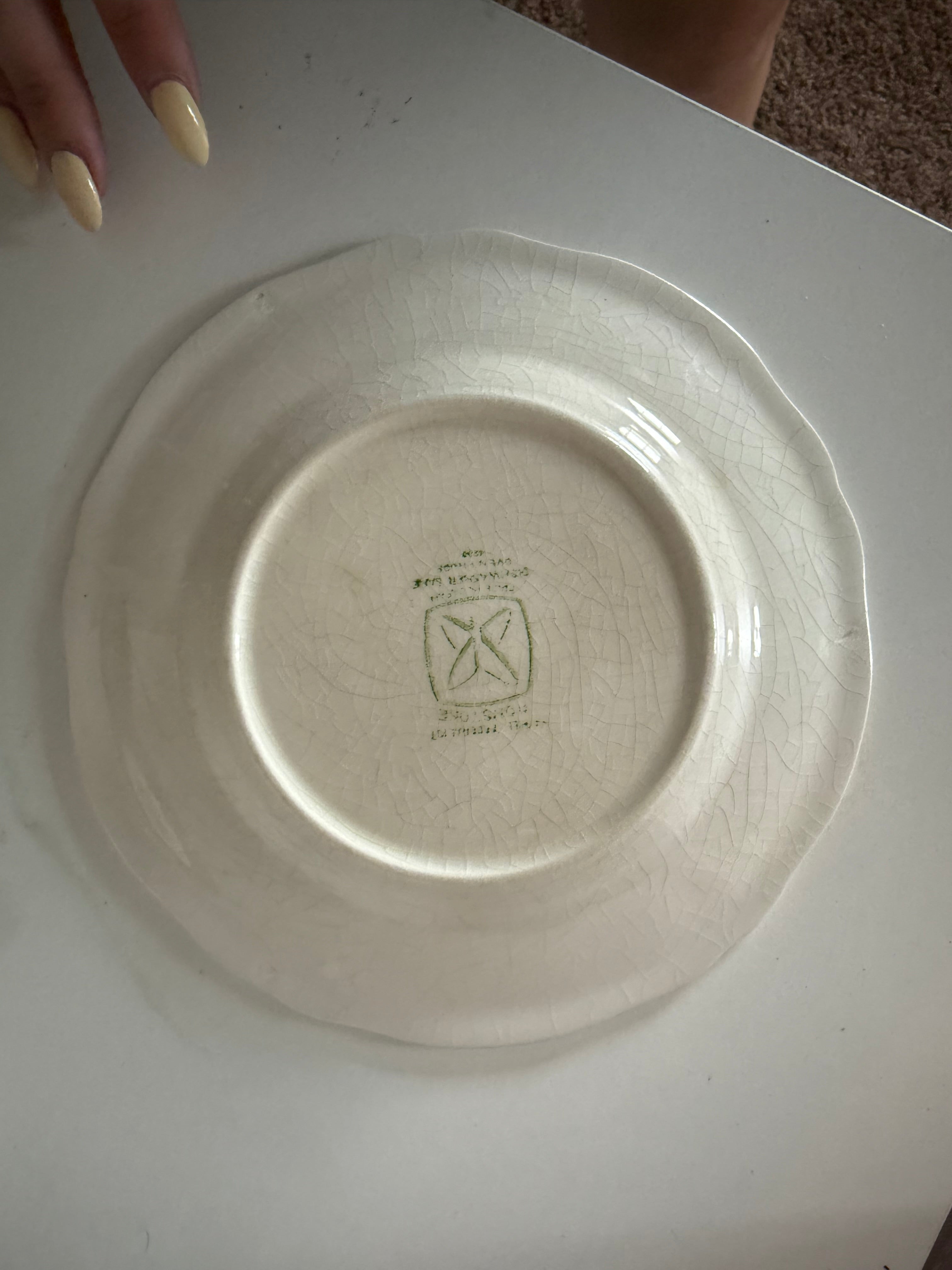 Antique Blue Floral Plate